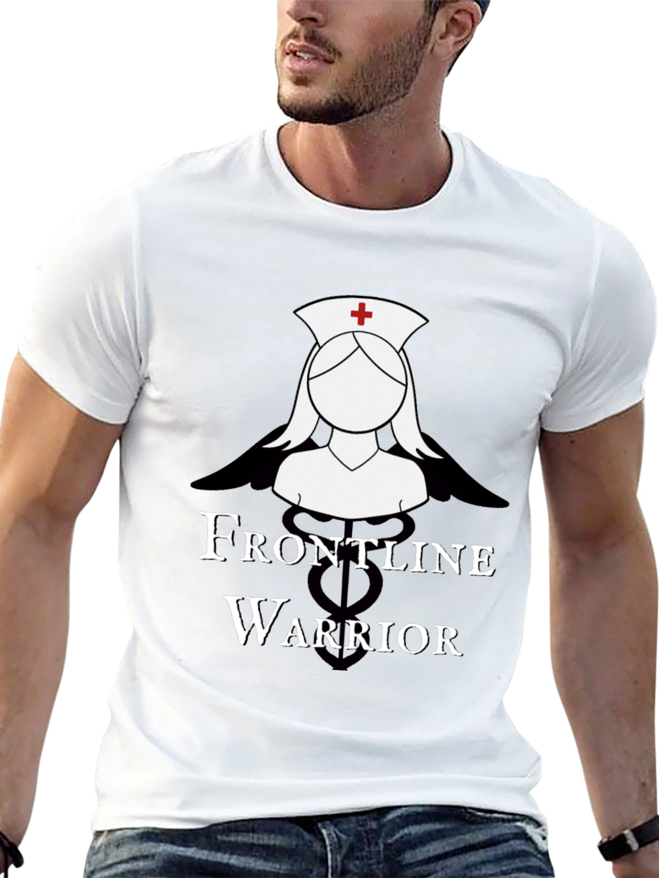 Black Frontline Warrior Nurse T-Shirt view 13