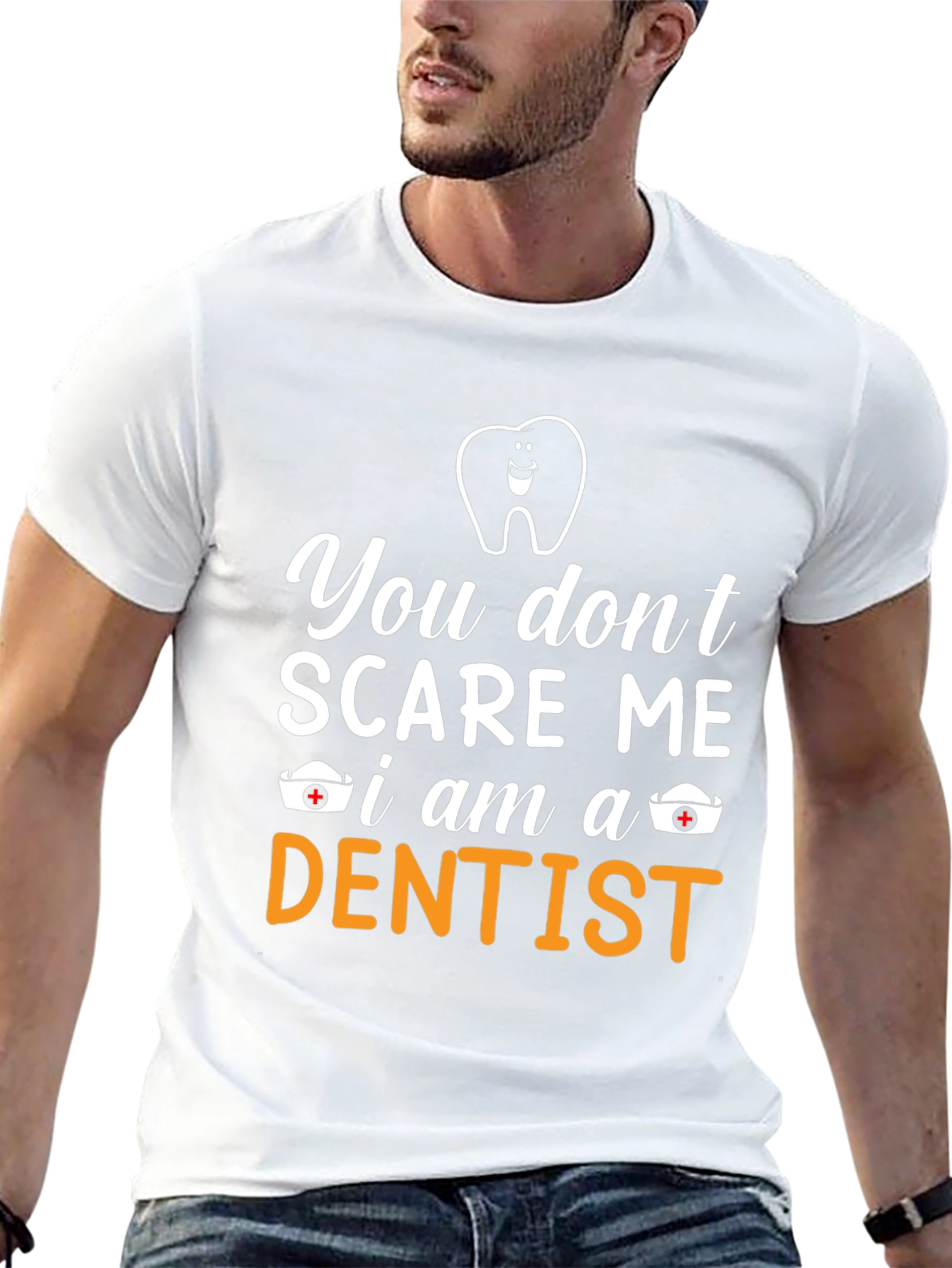 Black Funny Dentist T-Shirt - You Don't Scare Me view 13