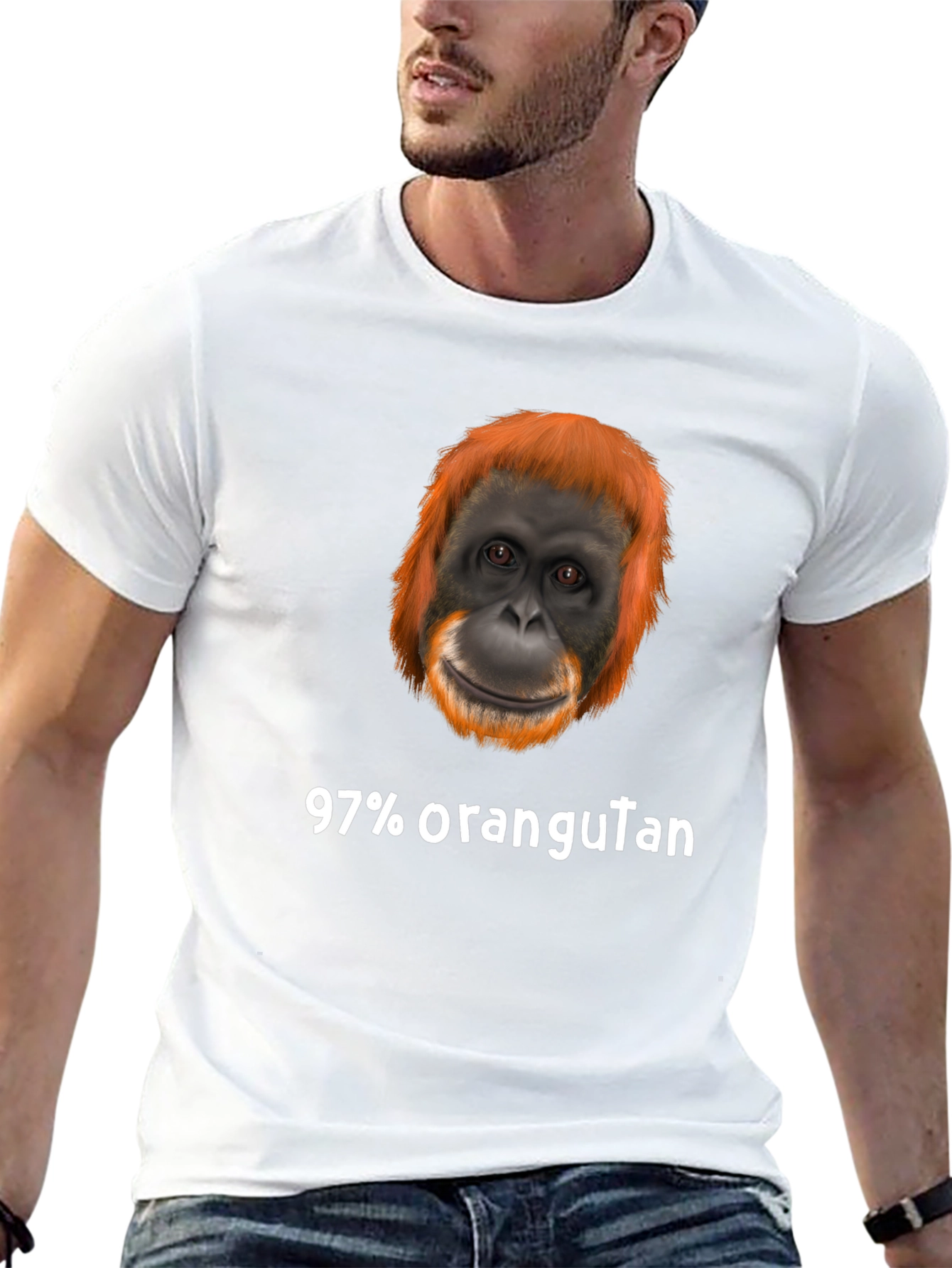 Funny 97% Orangutan Graphic Print T-Shirt - 13