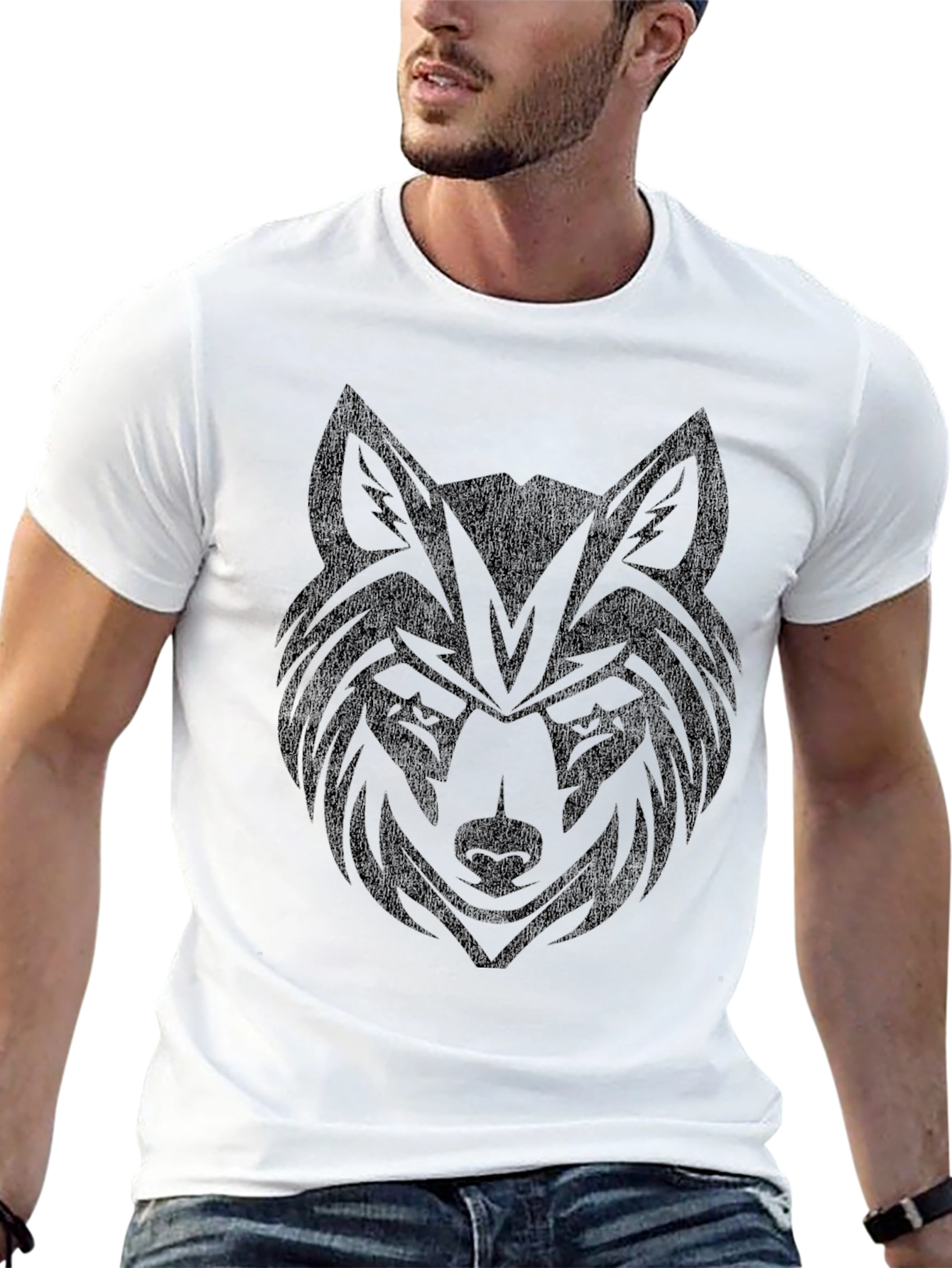 Black Wolf Graphic Black T-Shirt view 13