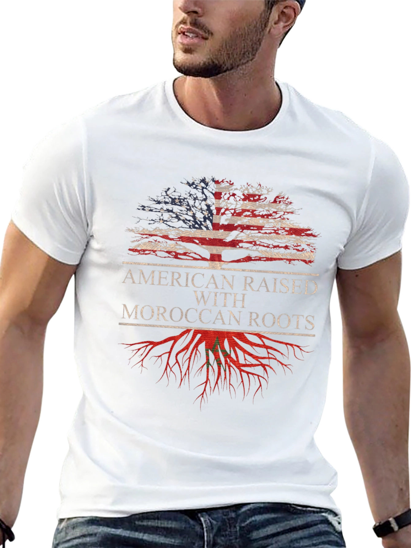 Black American Raised Moroccan Roots T-Shirt view 13