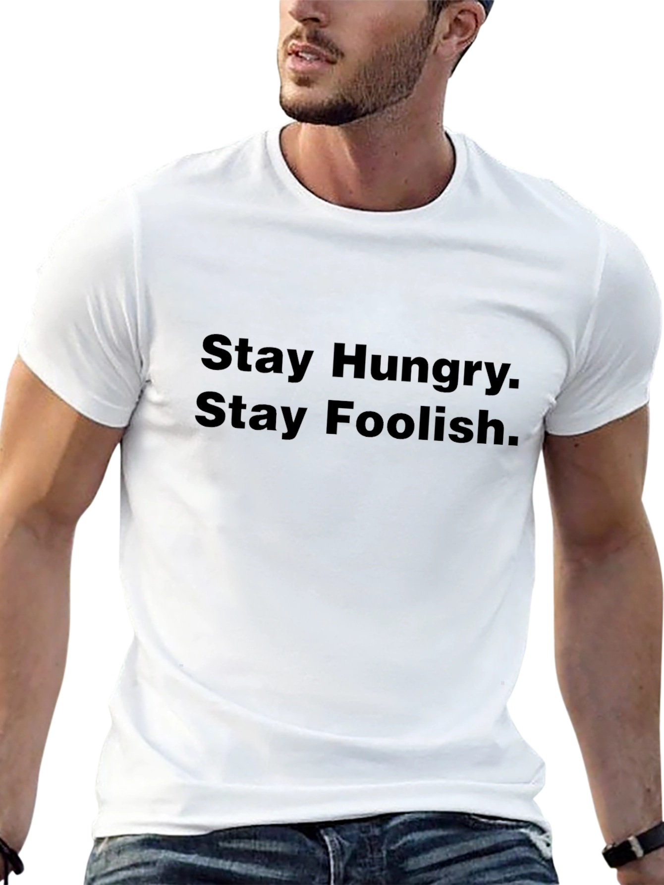 Black Stay Hungry Stay Foolish Black T-Shirt view 13
