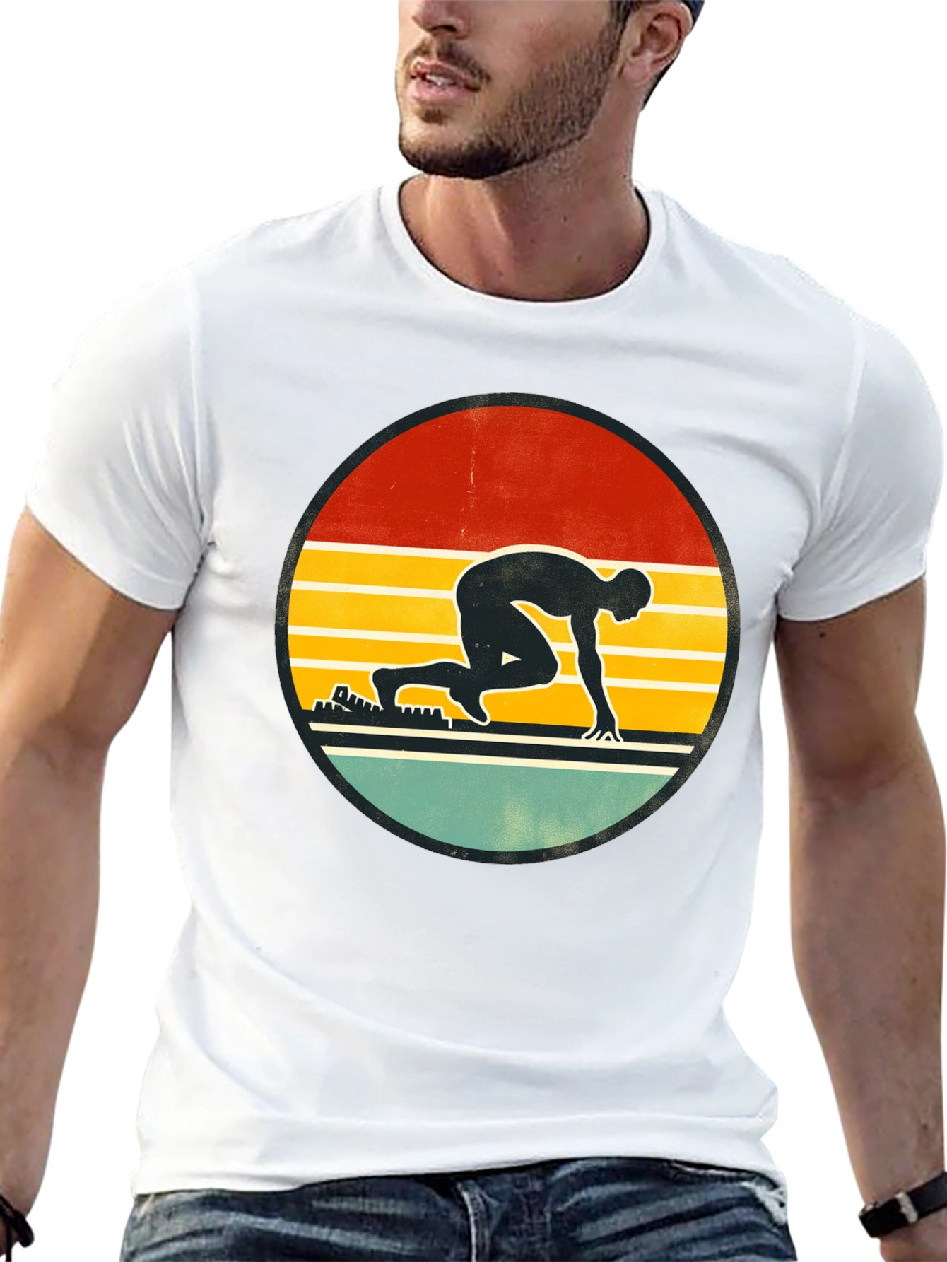 Black Retro Runner Graphic T-Shirt view 13