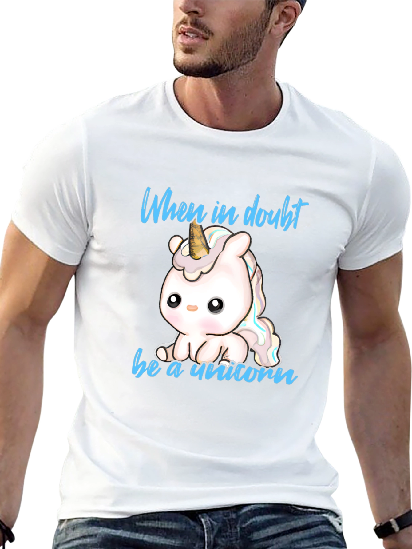 Black Cute Unicorn T-Shirt - When in Doubt Be a Unicorn view 13