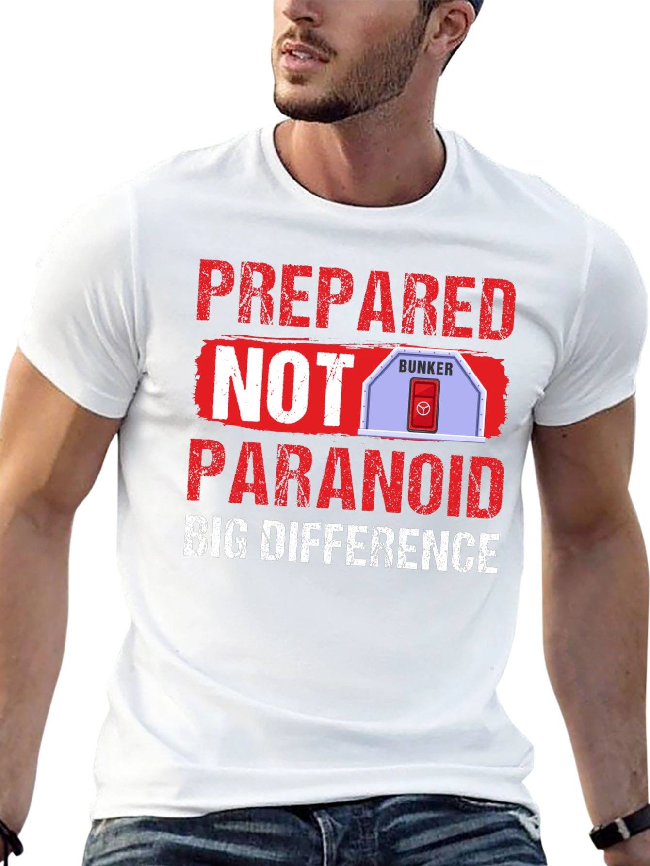 Black Prepared Not Paranoid Bunker T-Shirt view 13