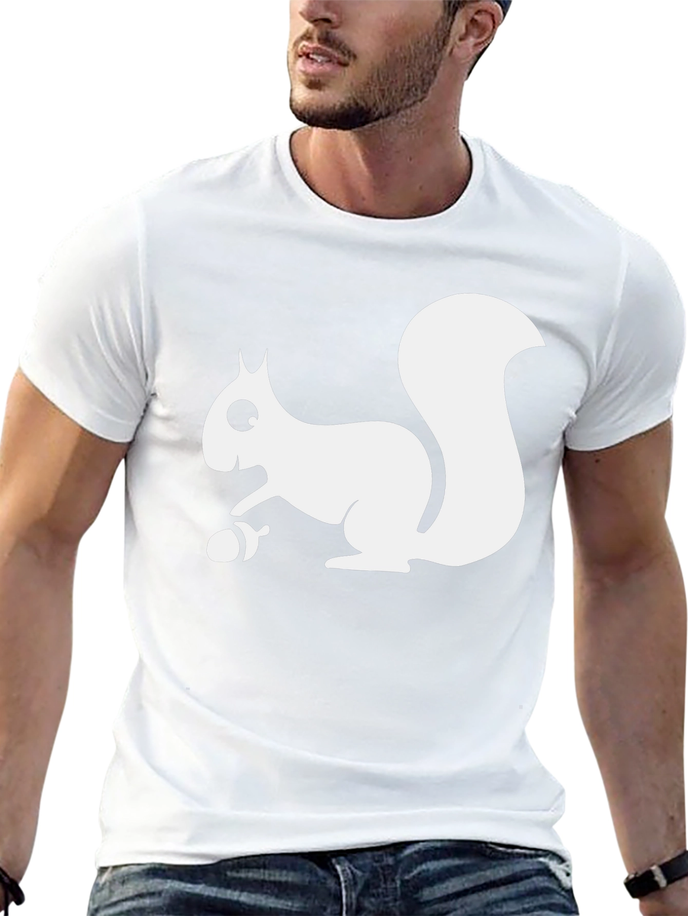 Black Squirrel Graphic Tee - Black Cotton T-Shirt view 13