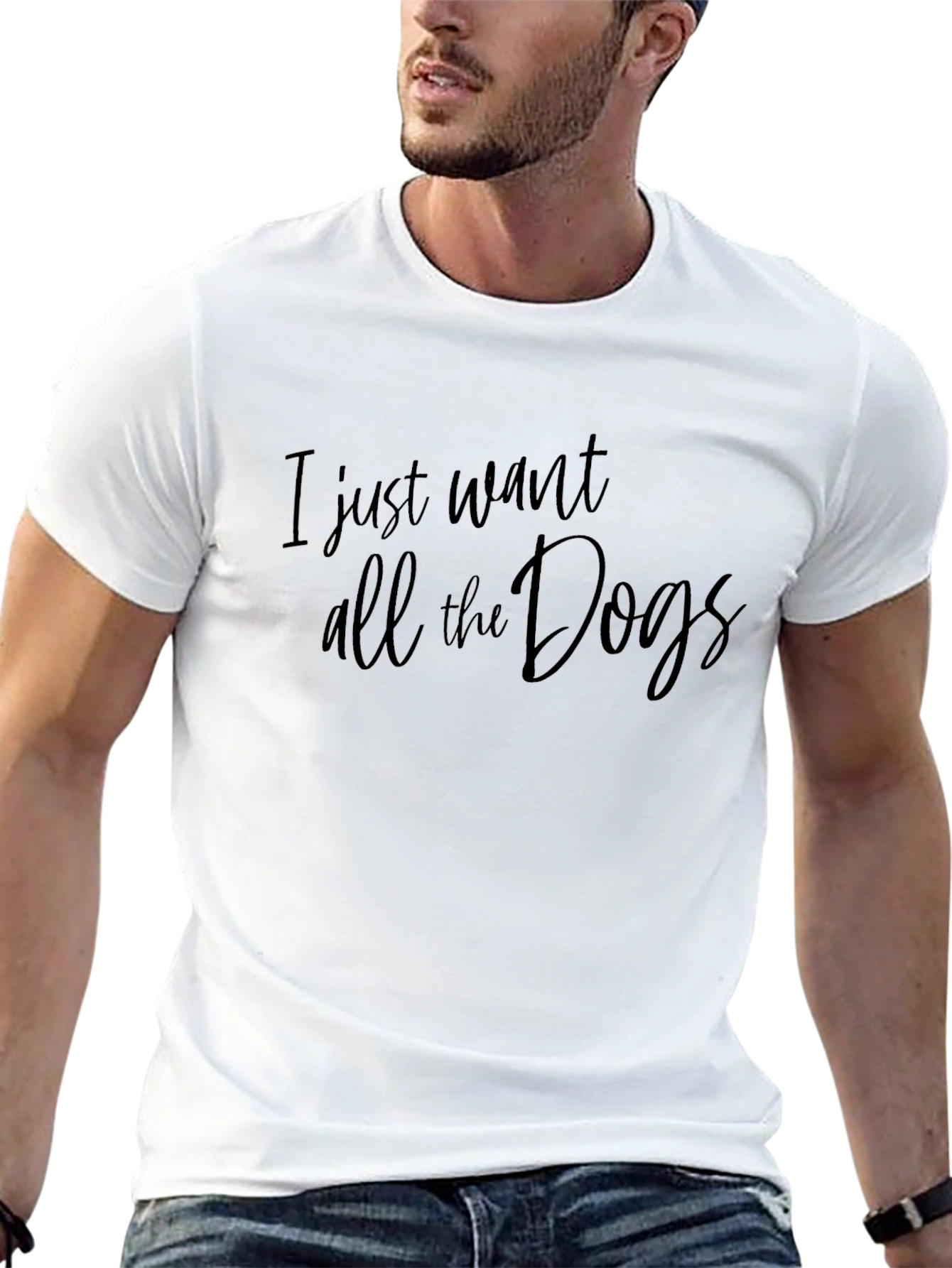 Black I Just Want All The Dogs T-Shirt - Unisex view 13