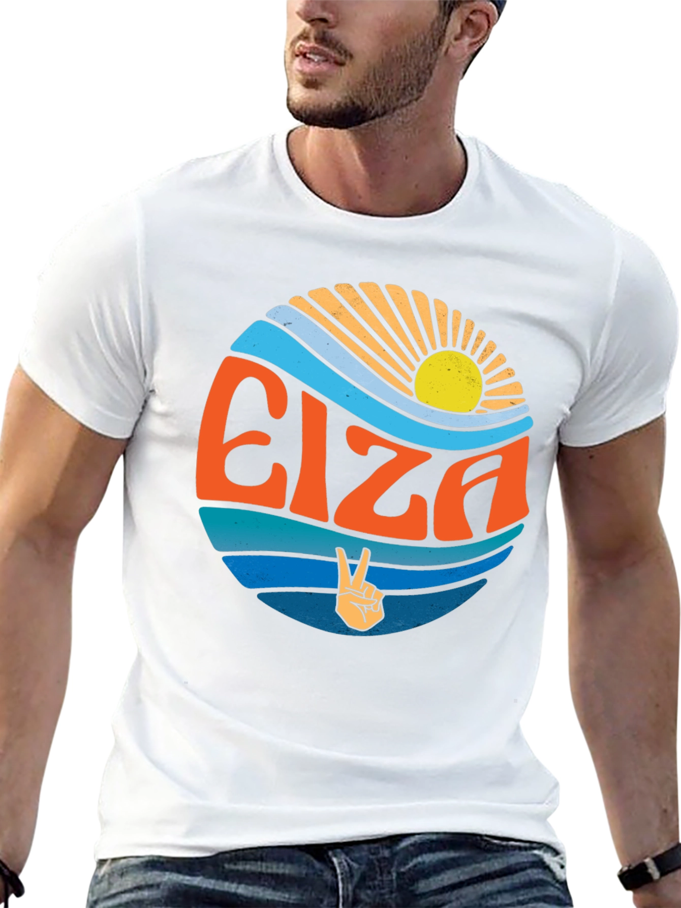 Black Elza Retro Graphic Tee - Peace & Sunshine view 13