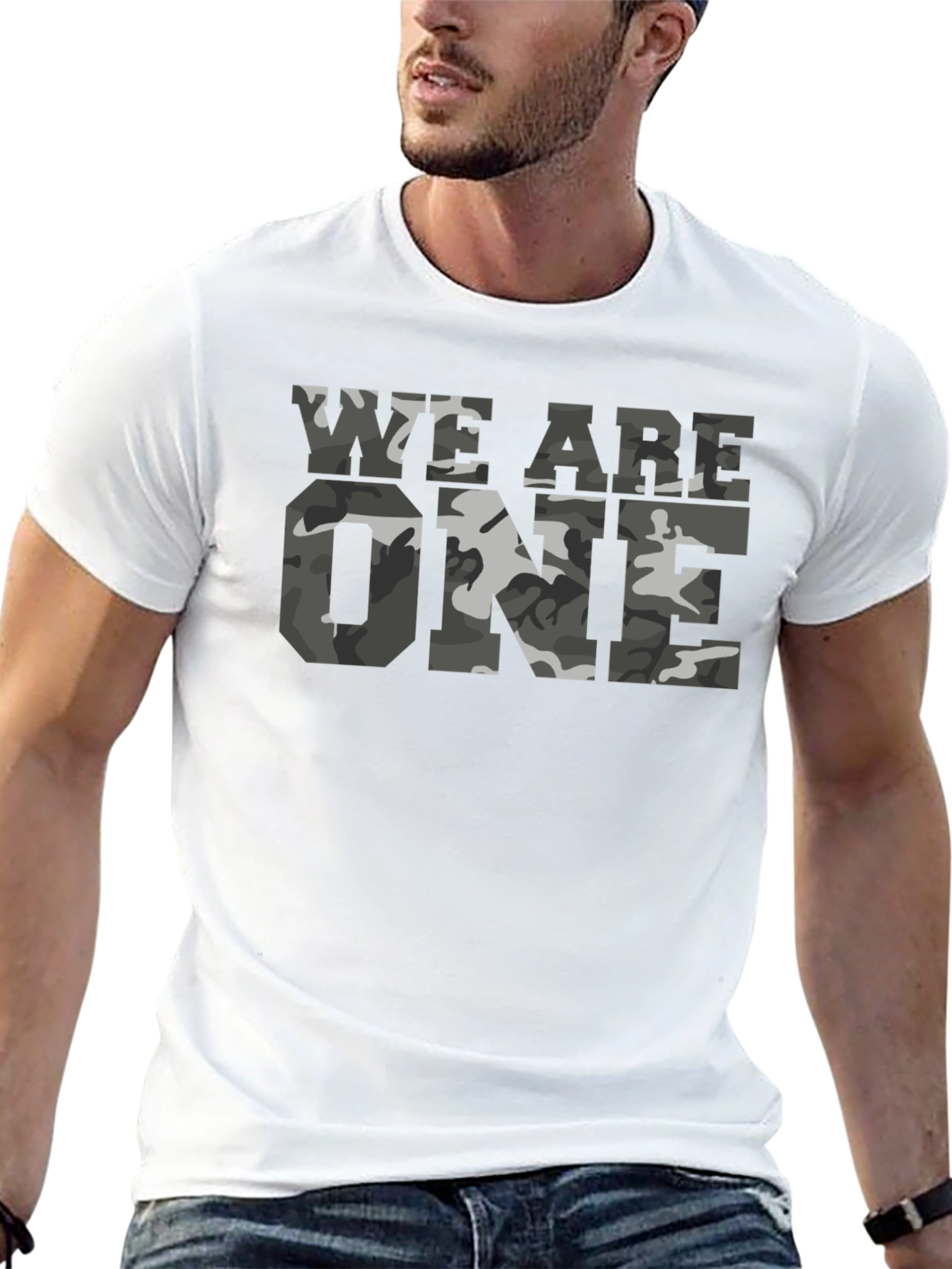 Black We Are One Camo Print T-Shirt - Black view 13