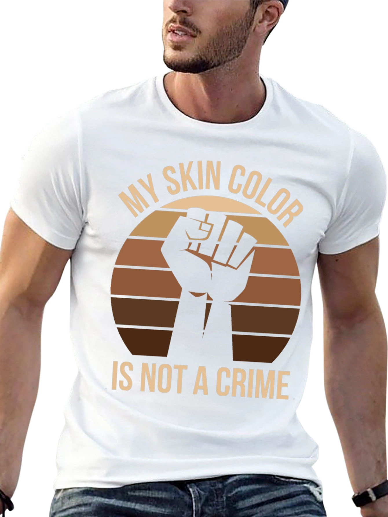 Black My Skin Color Is Not a Crime T-Shirt view 13