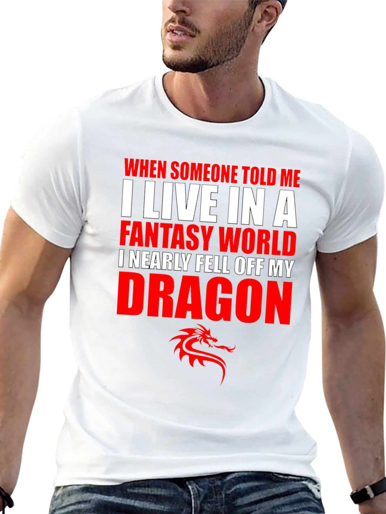 Black Fantasy World Dragon T-Shirt view 13