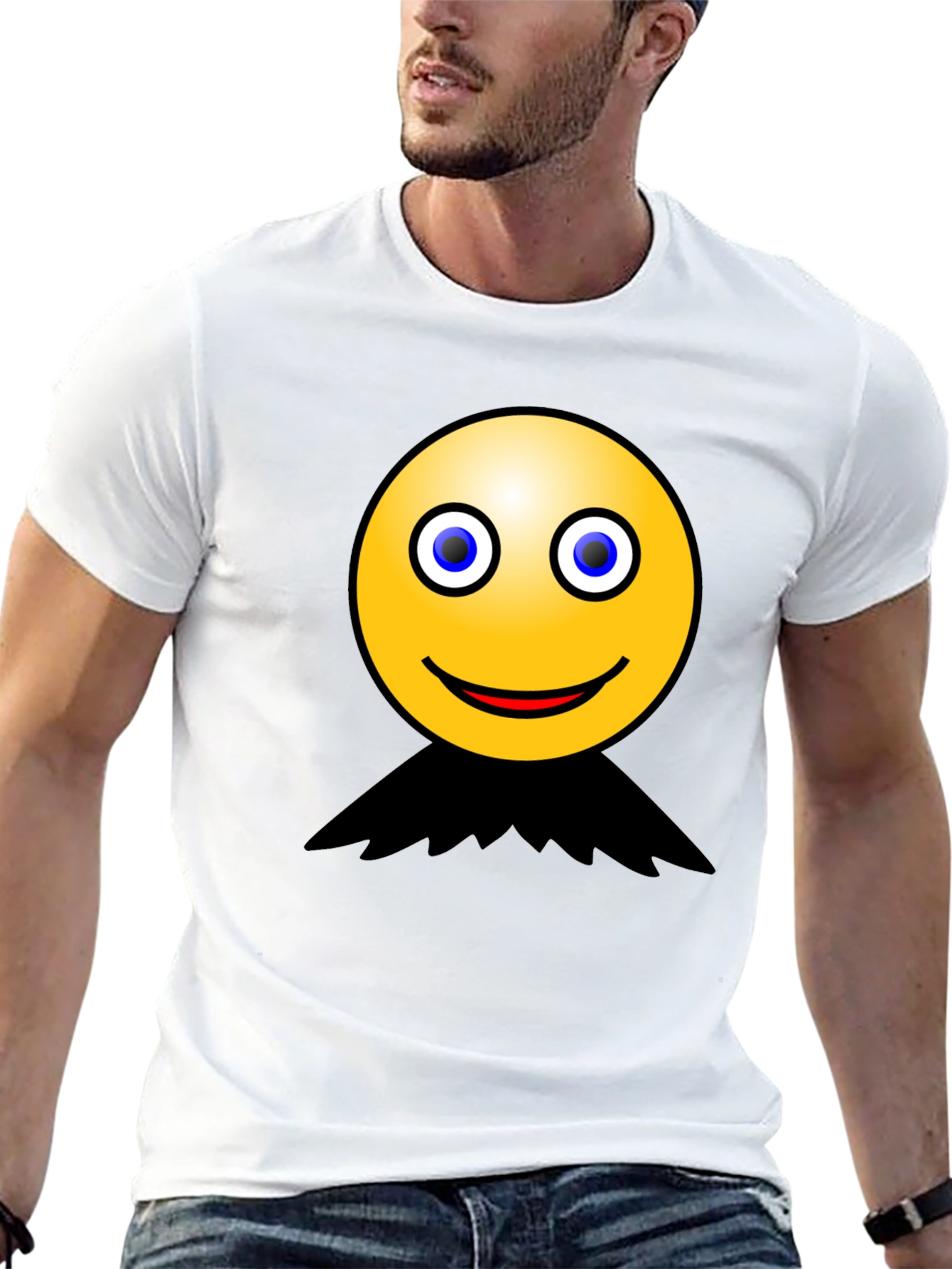 Black Smiley Face Graphic Black T-Shirt view 13