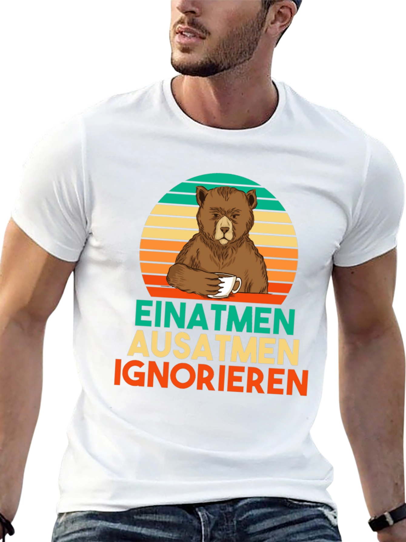 Black Bear Coffee T-Shirt - Einatmen Ausatmen Ignorieren view 13