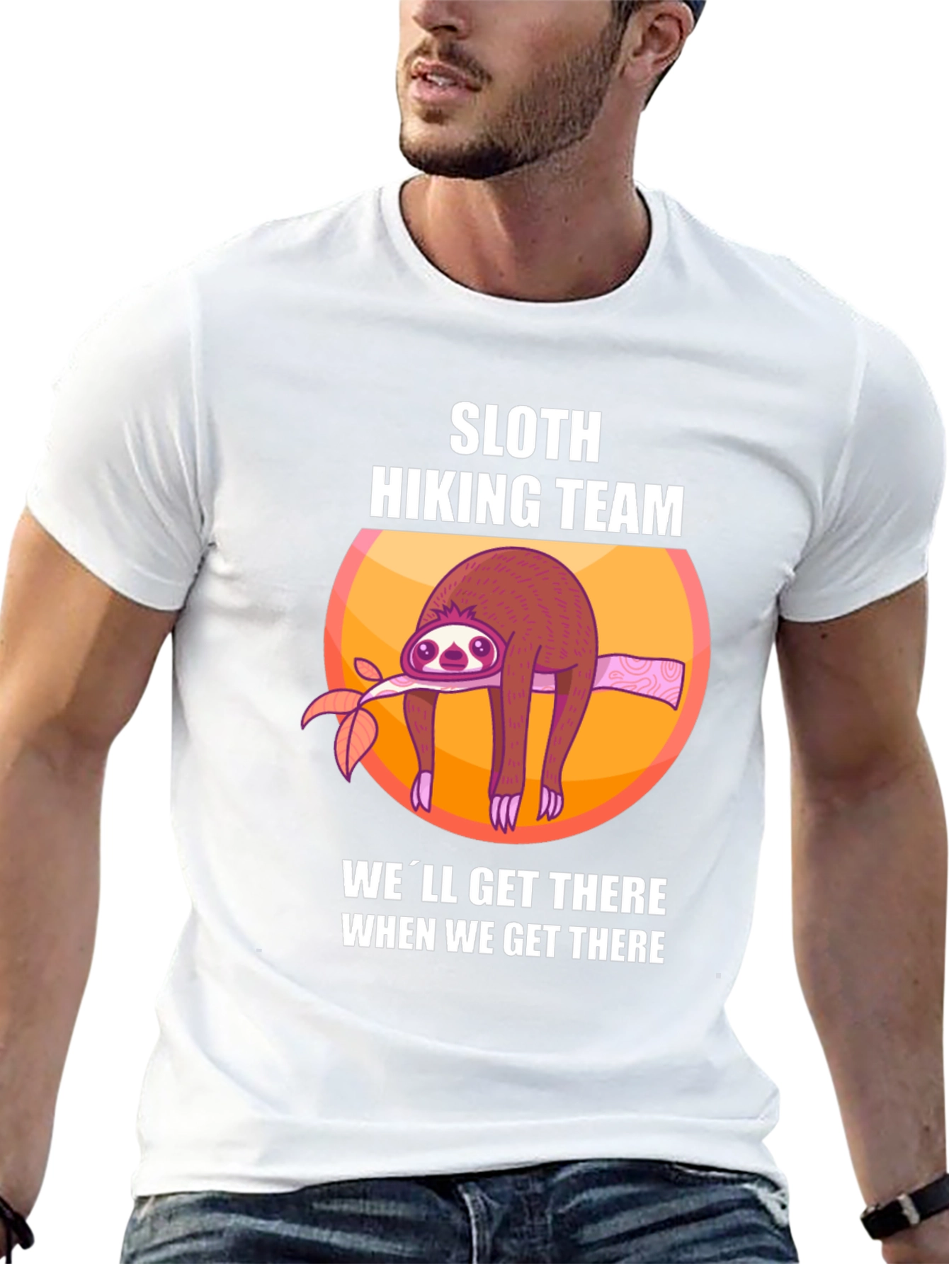 Black Sloth Hiking Team Graphic T-Shirt view 13