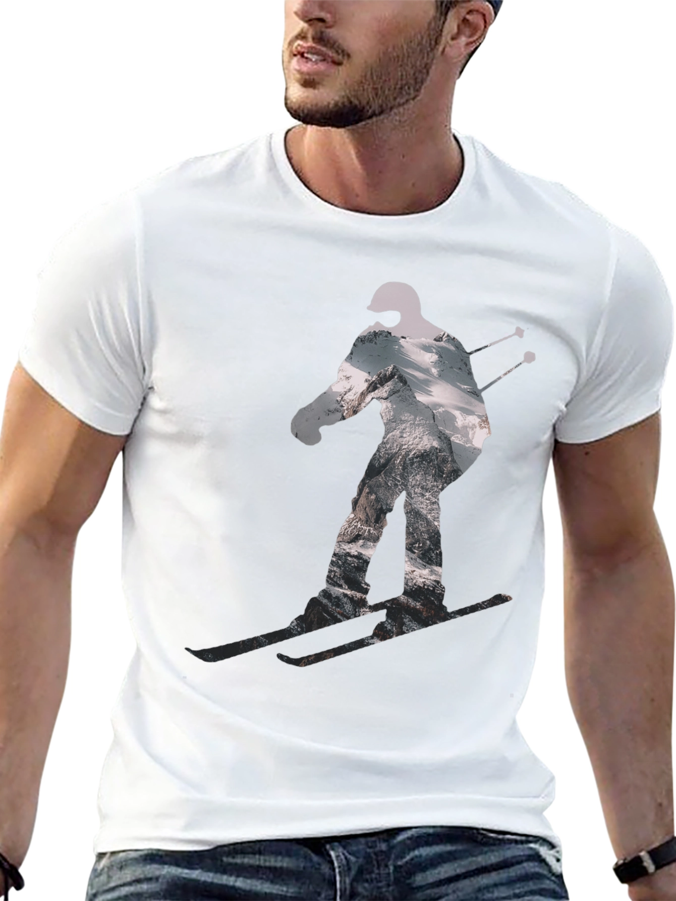 Black Skier Graphic Tee - Black T-Shirt view 13