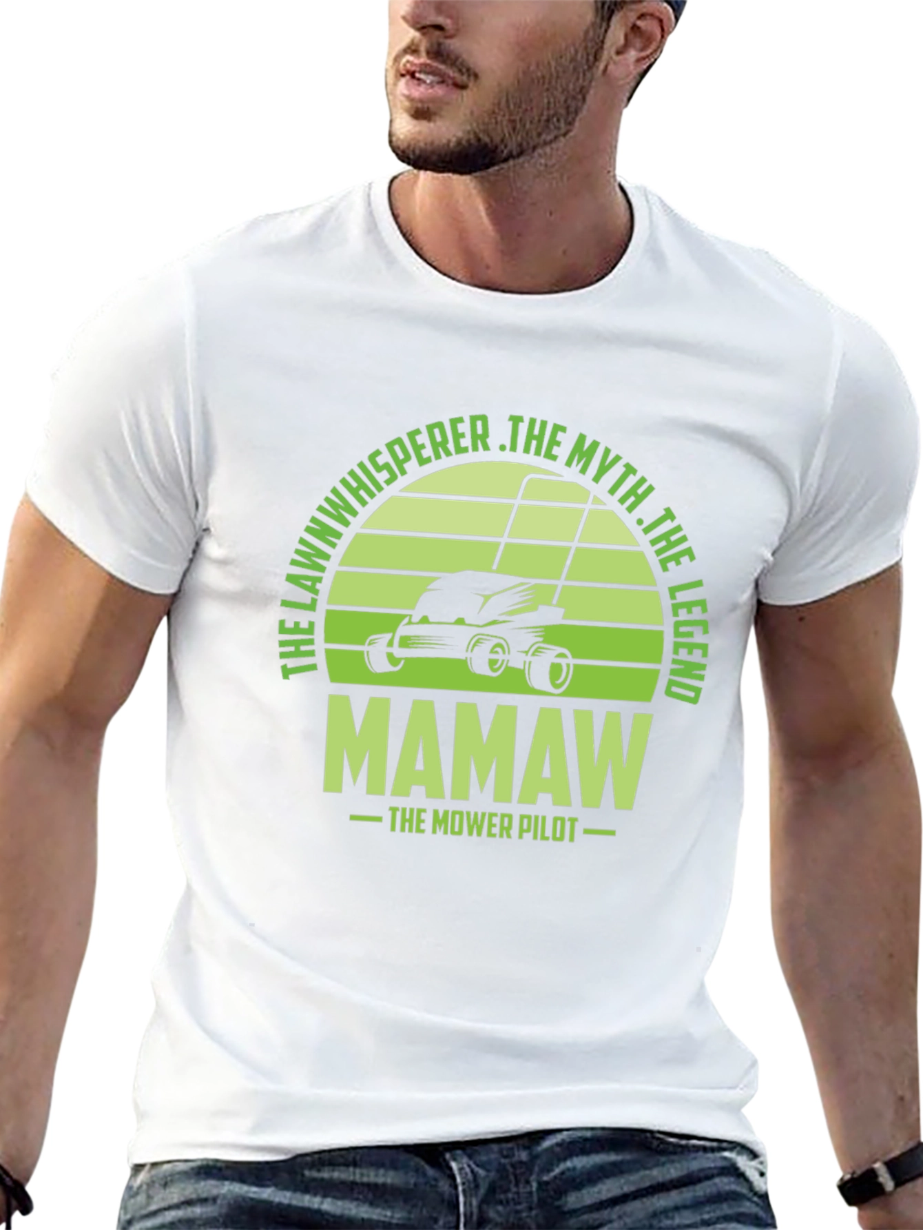 Black The Lawn Whisperer Funny T-Shirt view 13
