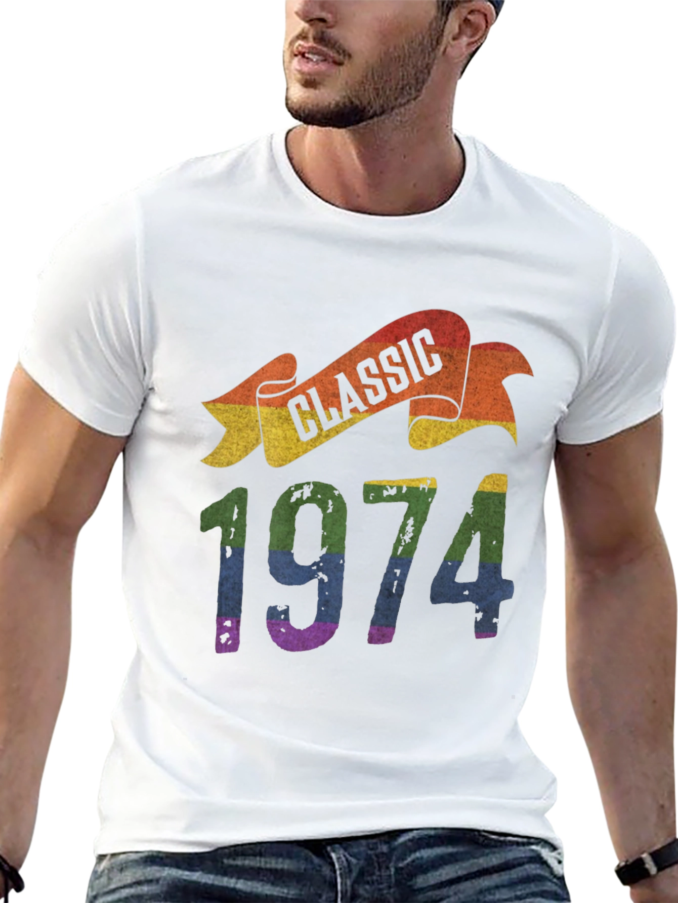 Black Classic 1974 Rainbow T-Shirt view 13