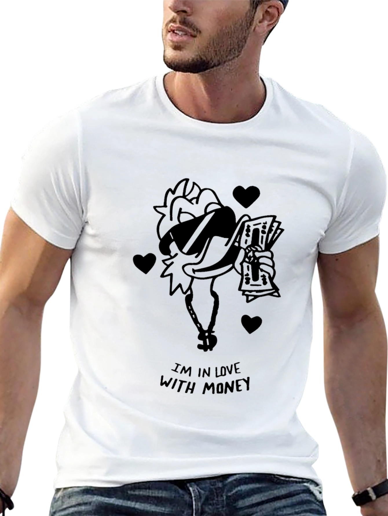 Black Funny Money Chicken Graphic T-Shirt view 13