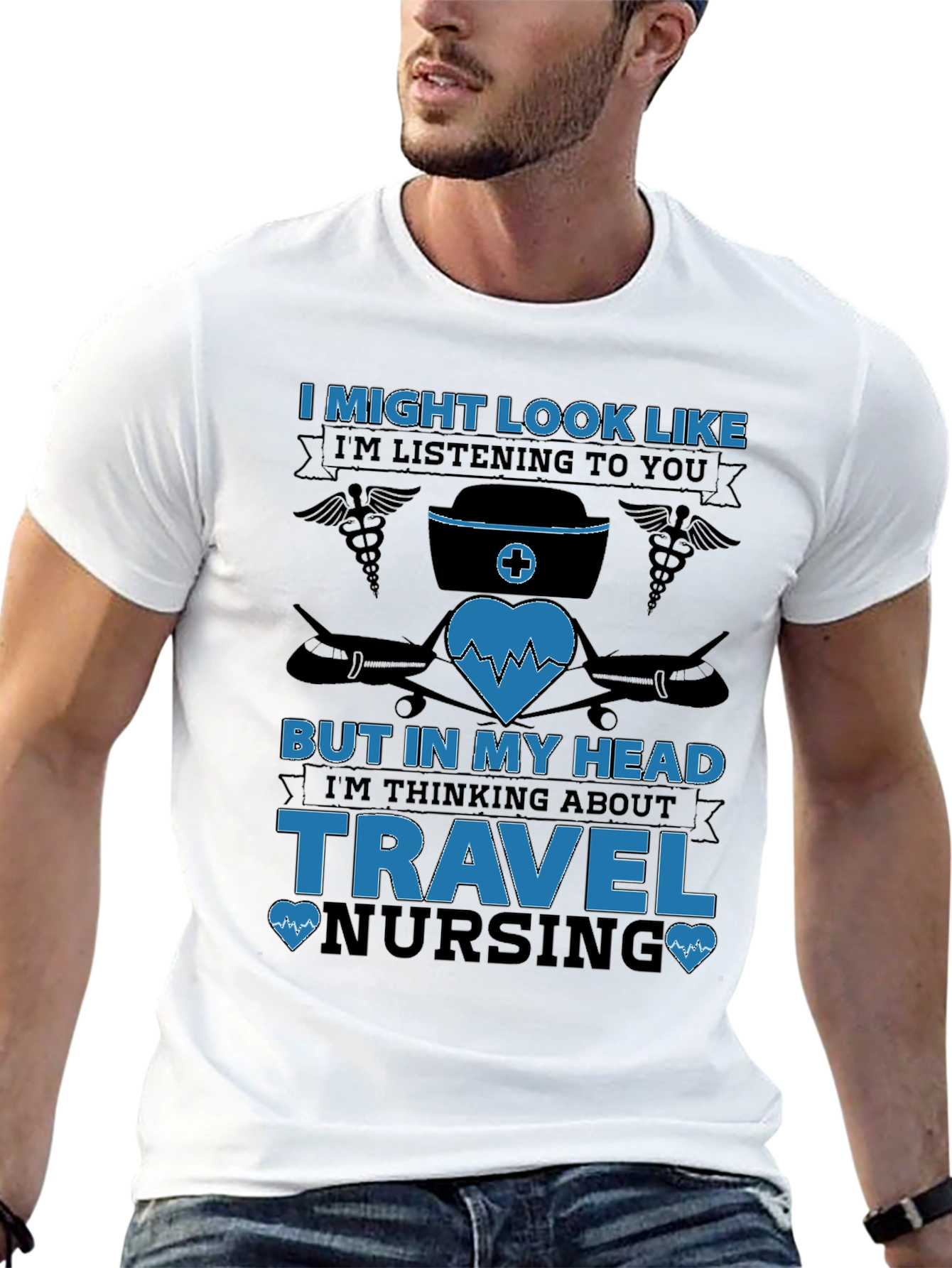 Black Travel Nursing T-Shirt - Funny Nurse Gift view 13