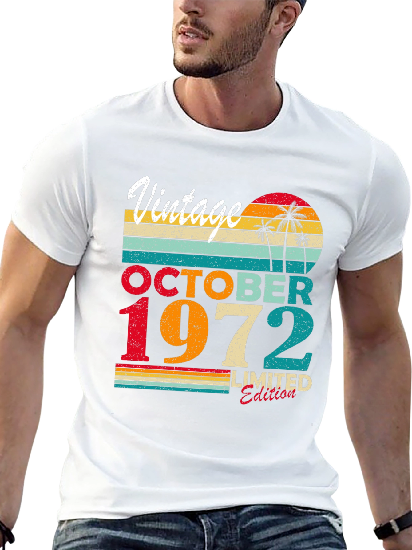 Black Vintage October 1972 Limited Edition T-Shirt view 13
