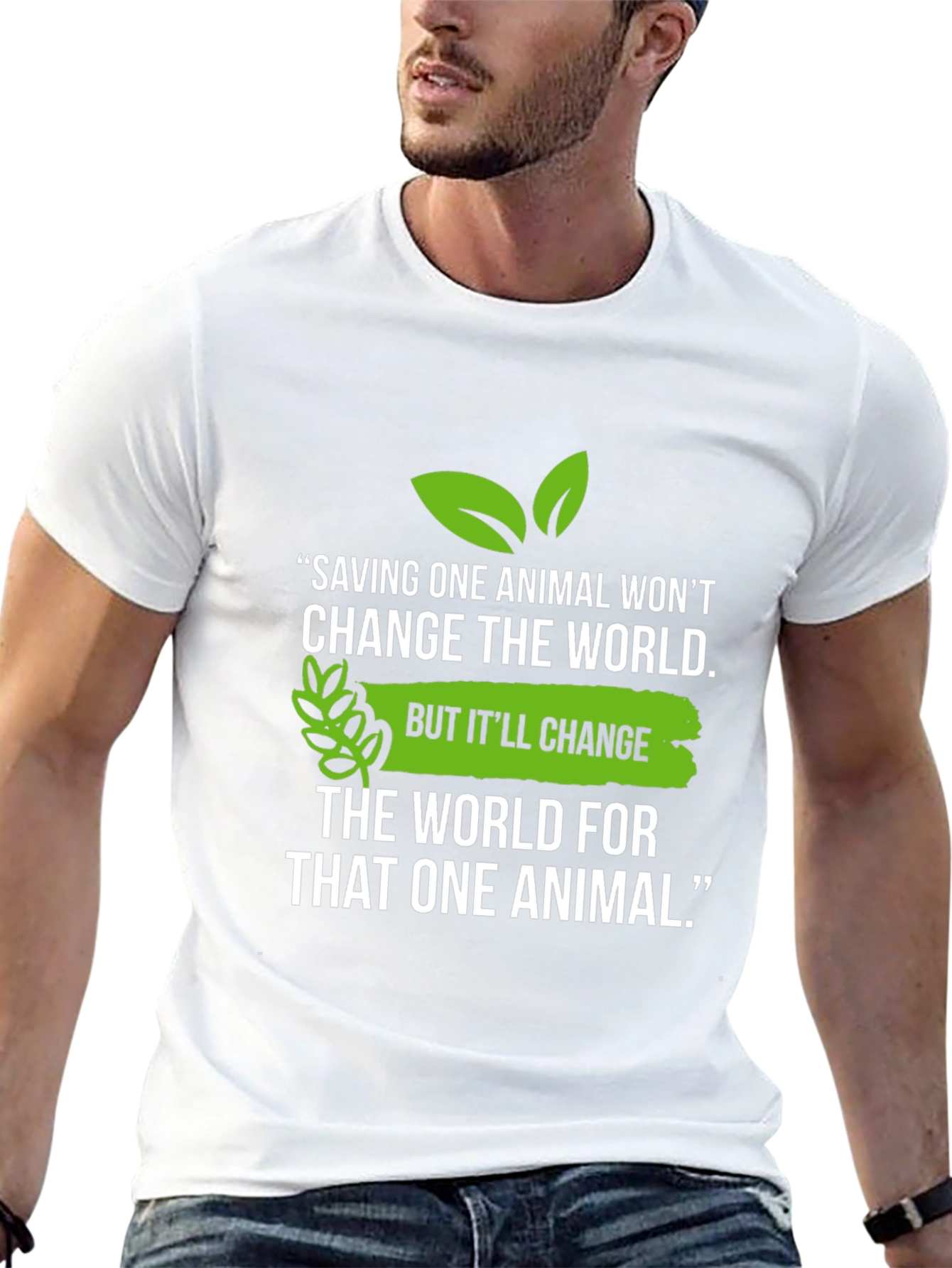 Black Vegan Animal Lover T-Shirt - Save One Animal view 13