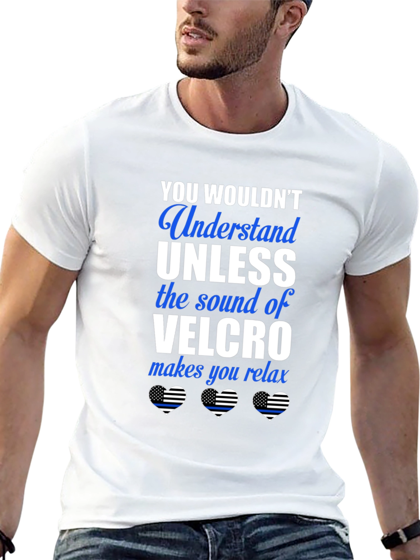 Black Velcro Sound Relax T-Shirt - Funny Police Supporter Tee view 13