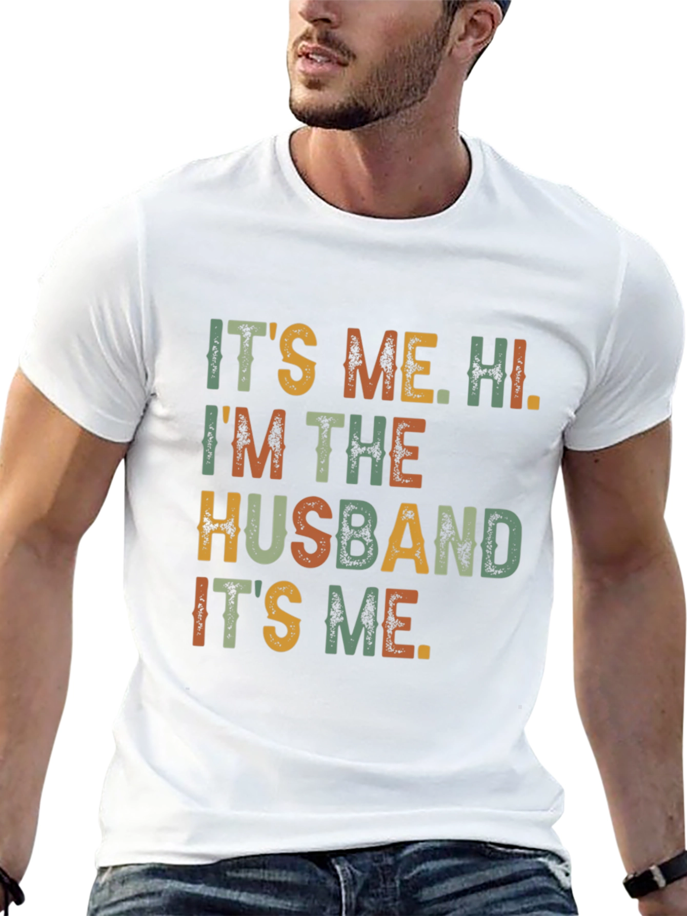 Black It's Me, Hi, I'm The Husband Funny T-Shirt view 13