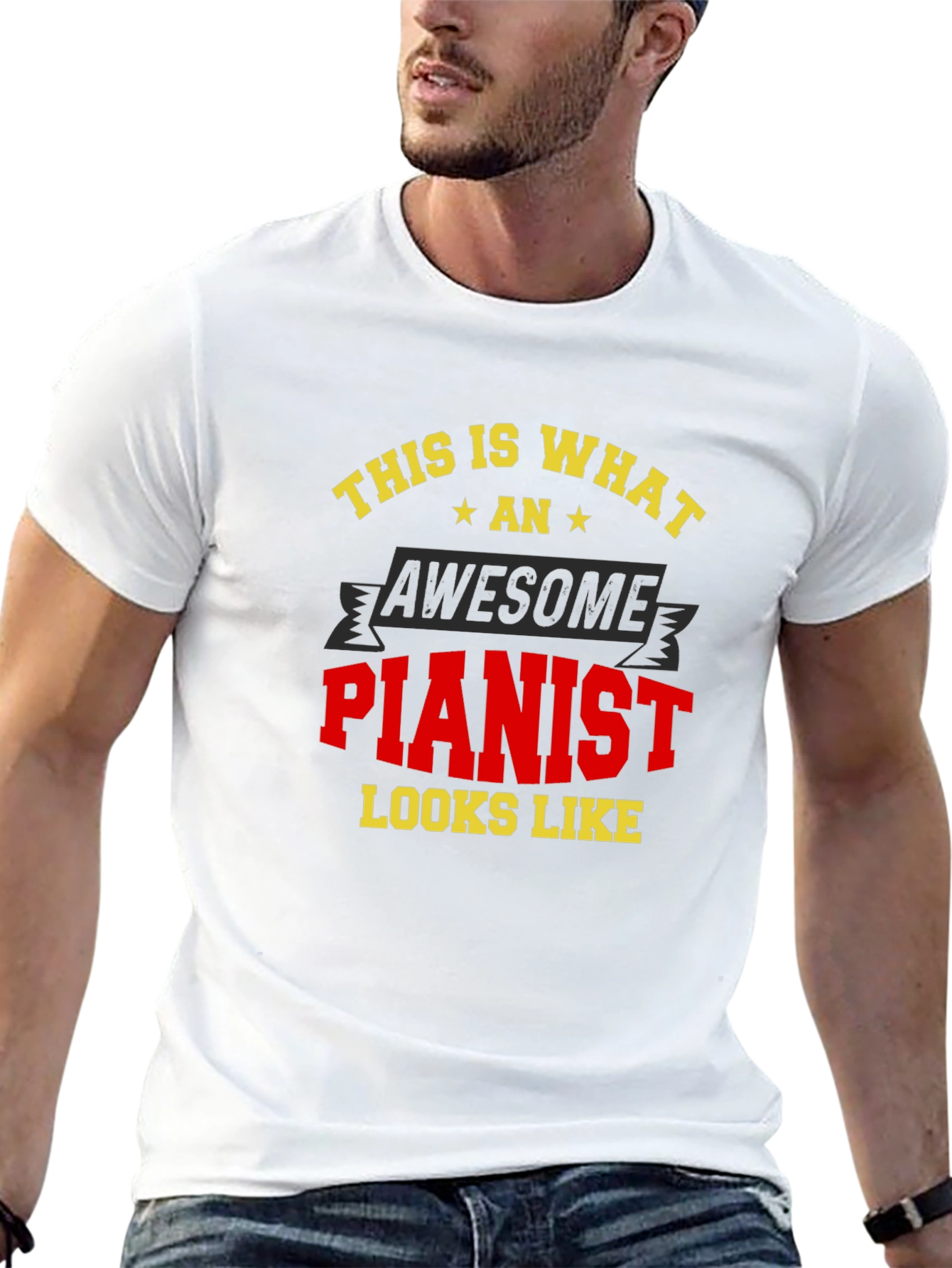 Black Awesome Pianist T-Shirt - Musician Gift view 13