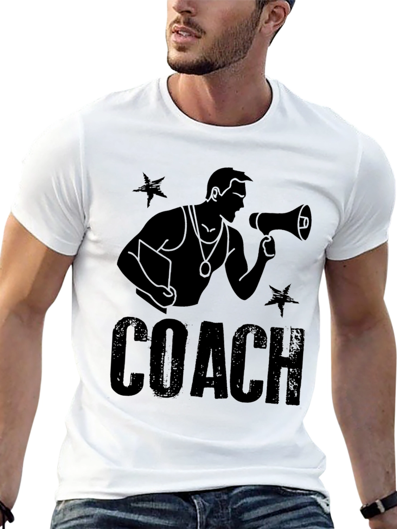 Black Coach Graphic Tee - Motivational T-Shirt view 13