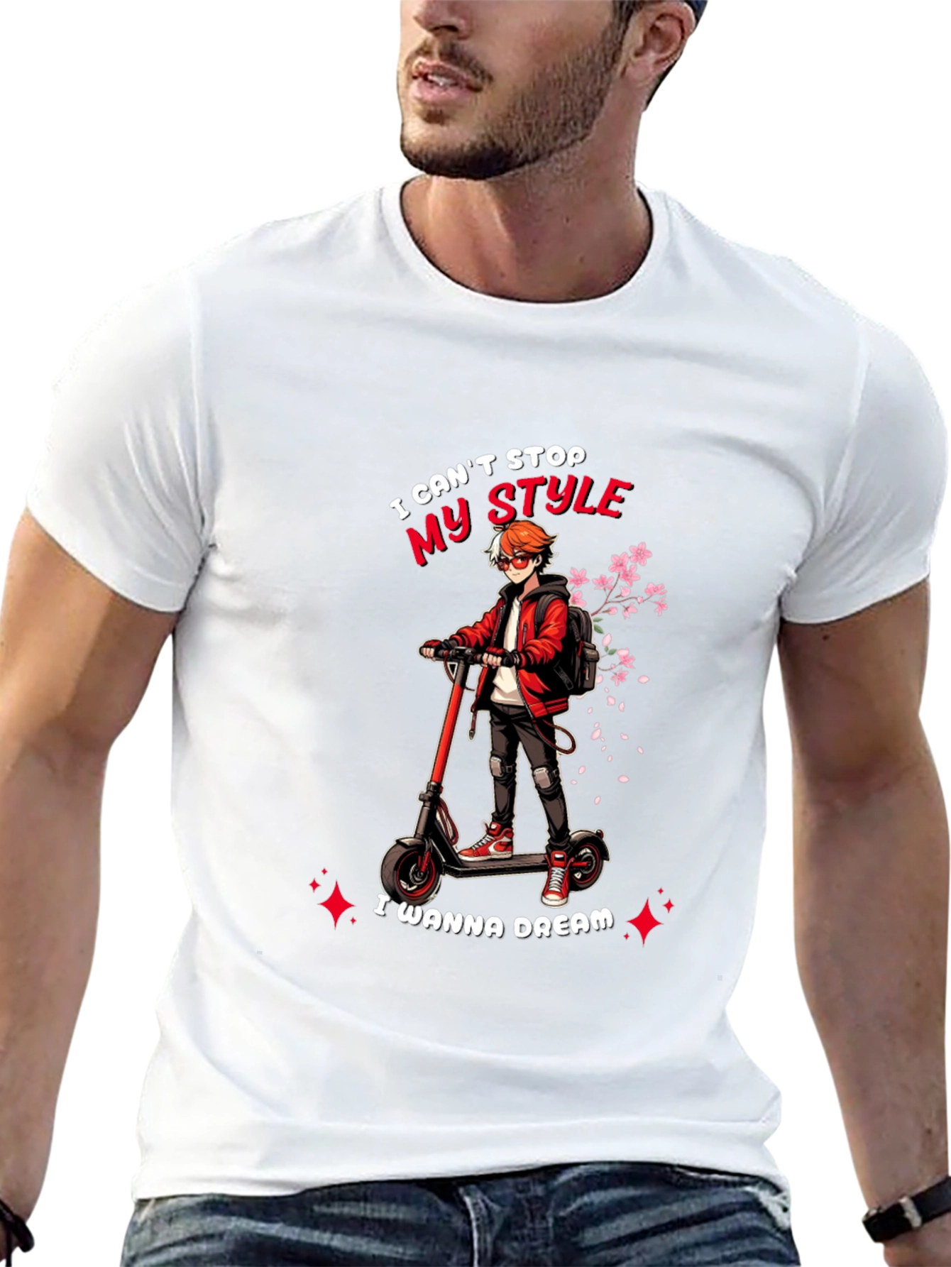 Black Stylish Anime T-Shirt - I Can't Stop My Style - Dream view 13