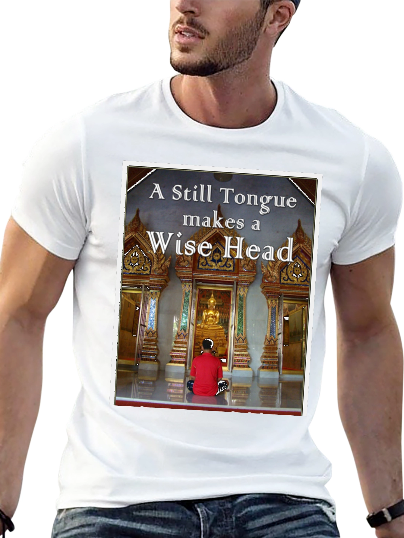 Black Wise Head T-Shirt - Buddha Inspired view 13