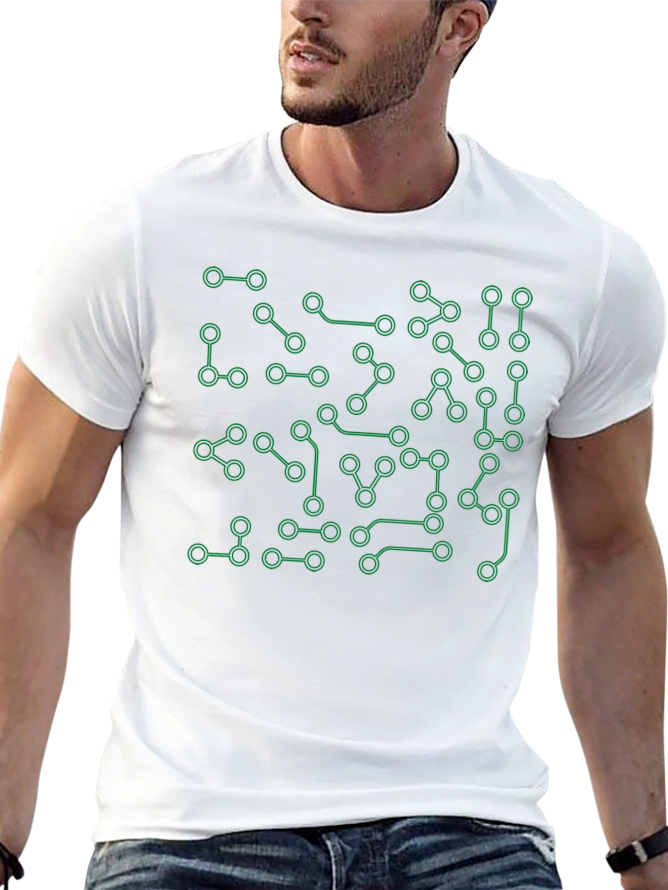 Black Circuit Board Graphic Tee - Tech Style Shirt view 13