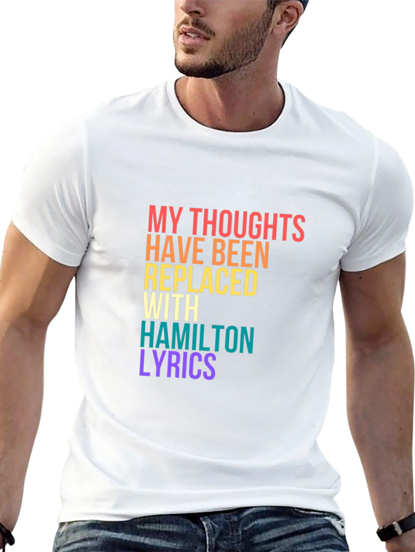 Black Hamilton Lyrics T-Shirt view 13