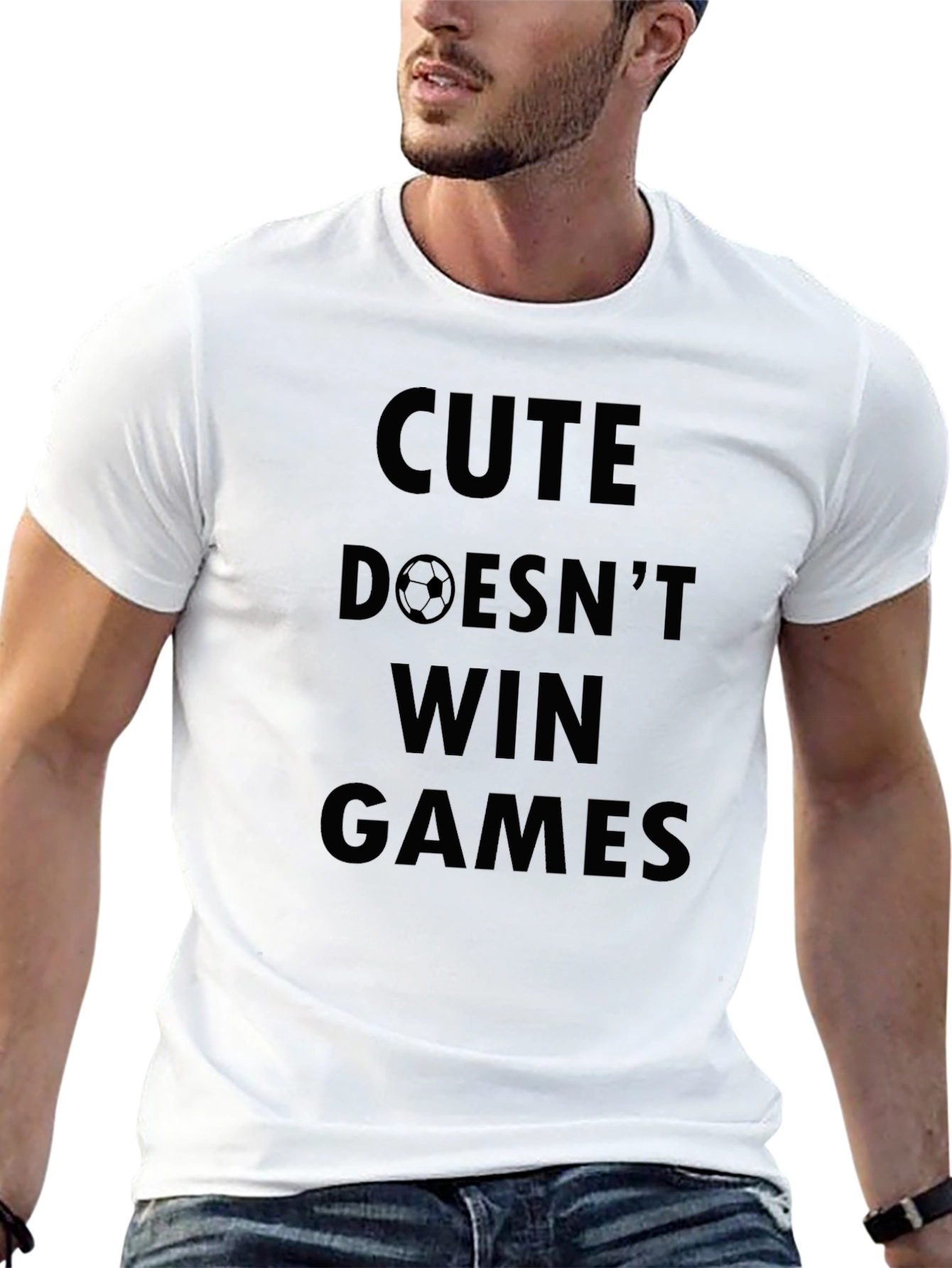 Black Cute Doesn't Win Games Black T-Shirt view 13