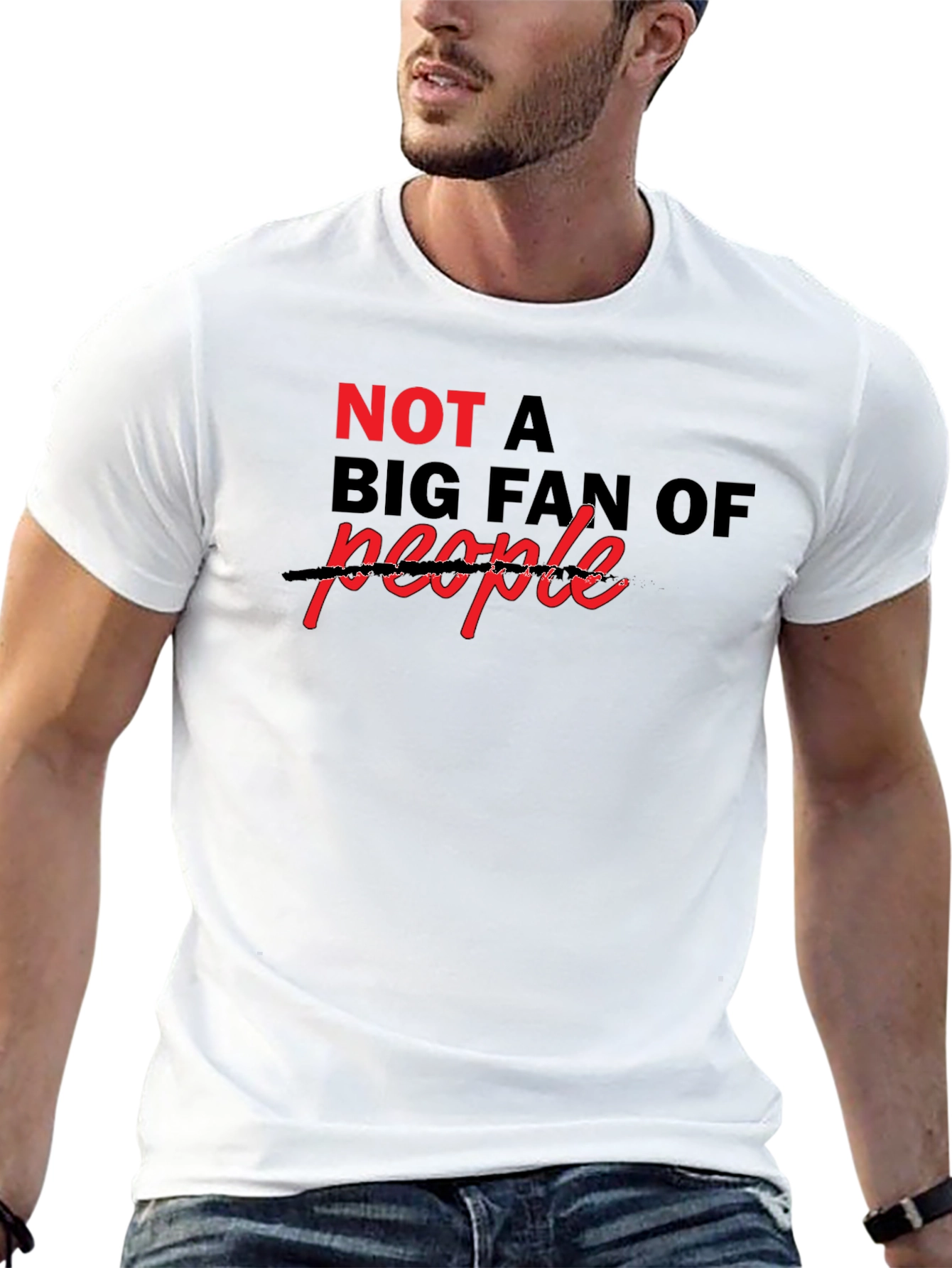 Black Sarcastic "Not a Big Fan Of" T-Shirt view 13