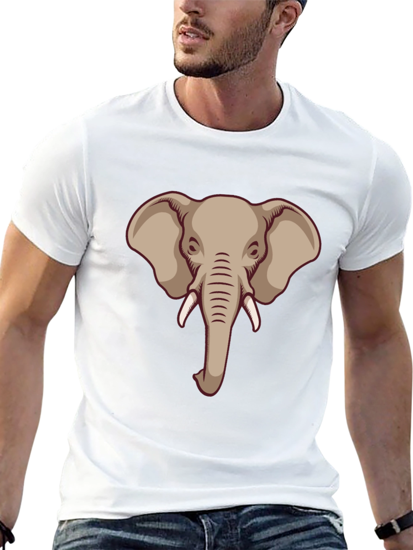 Black Elephant Graphic Tee - Cool Animal Design T-Shirt view 13