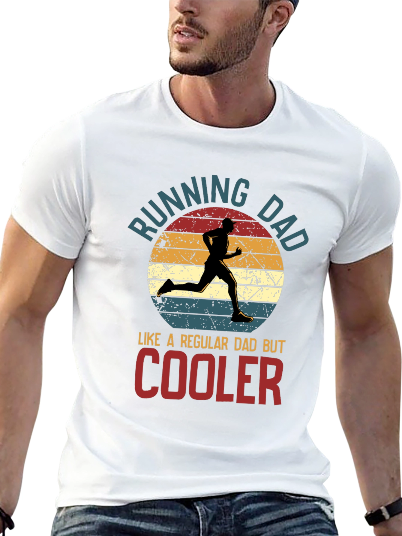 Black Running Dad T-Shirt - Cool Dad Edition! view 13