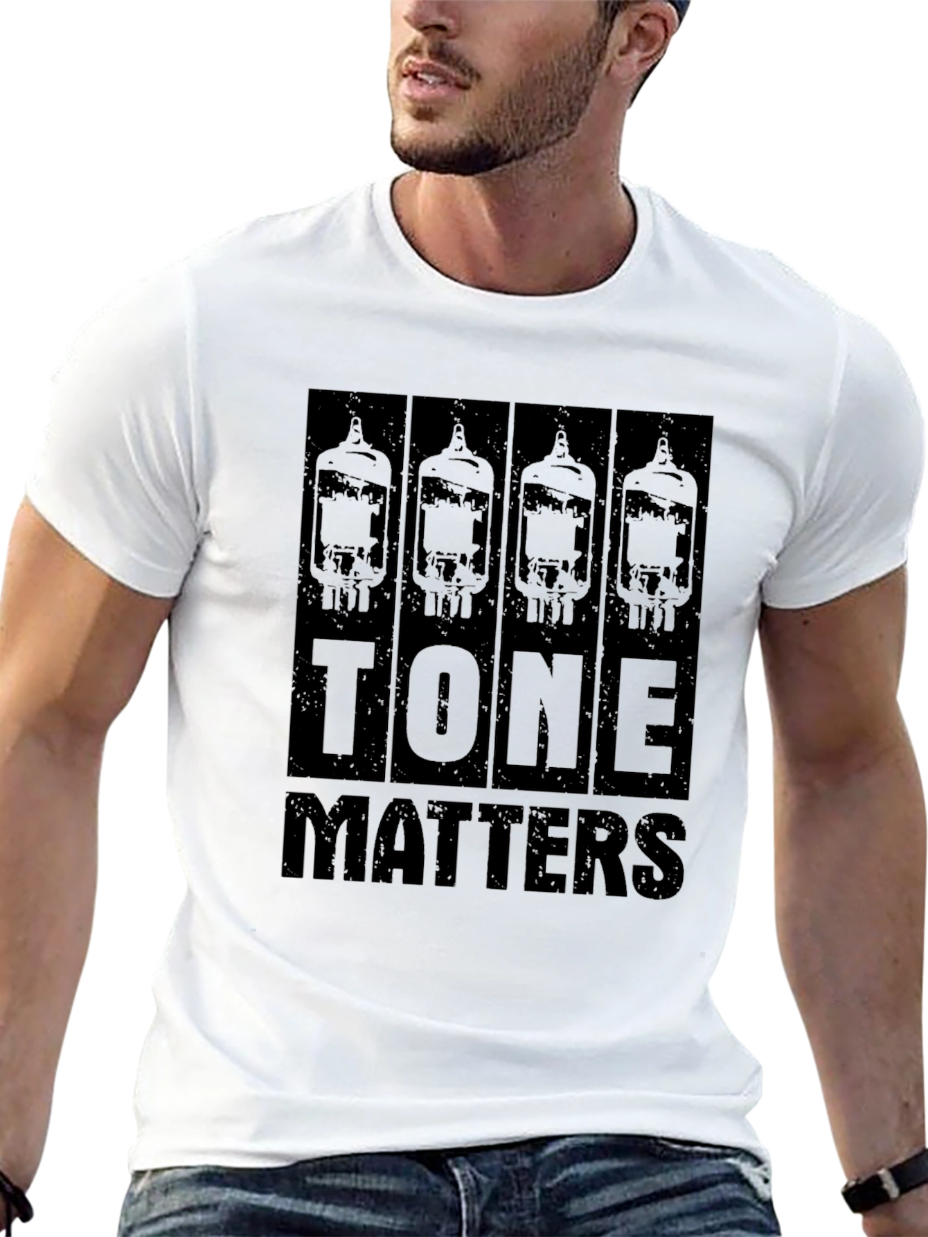 Black Tone Matters Black T-Shirt, Guitar Amplifier Tubes view 13