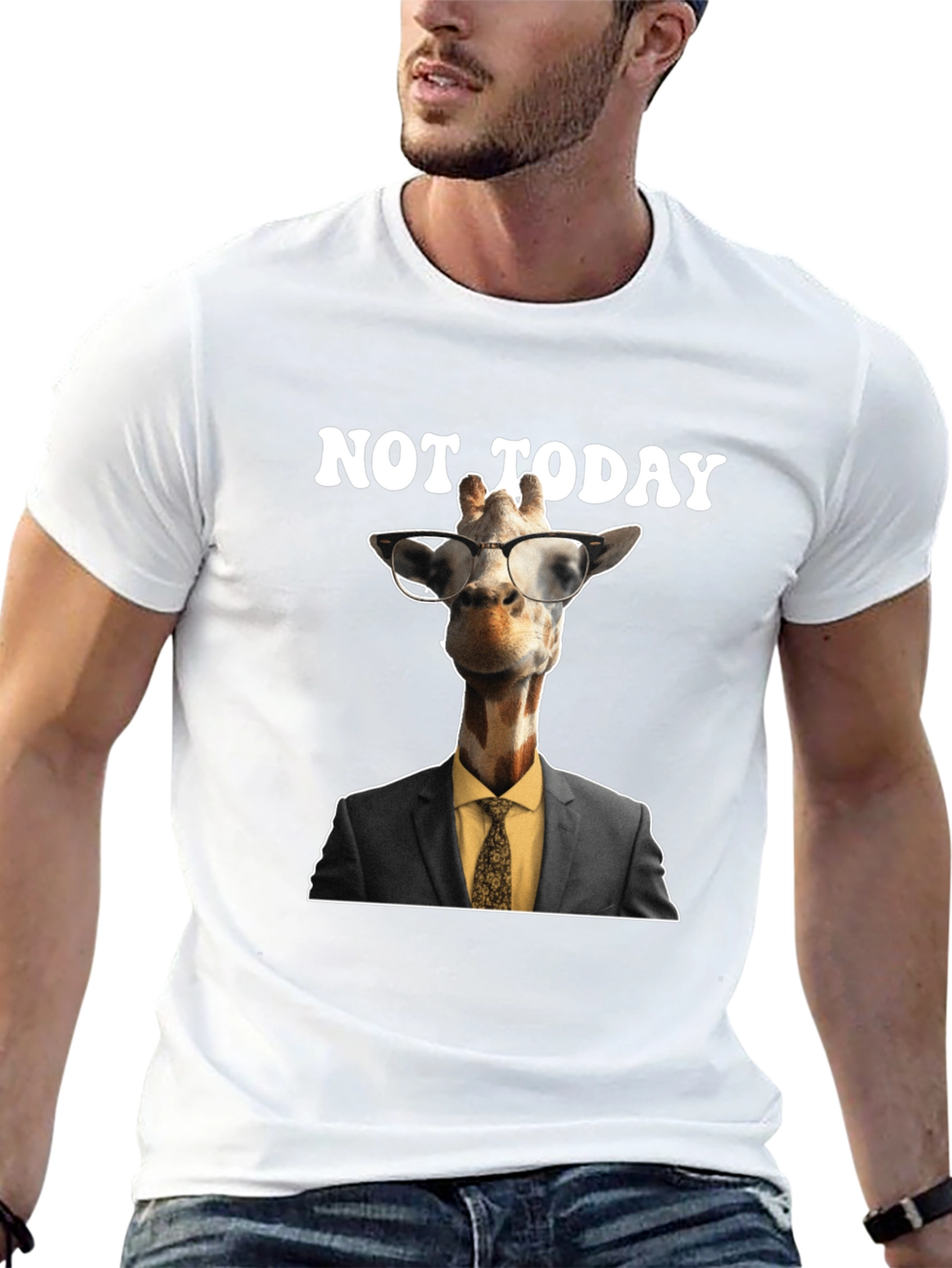 Black Not Today Giraffe T-Shirt view 13