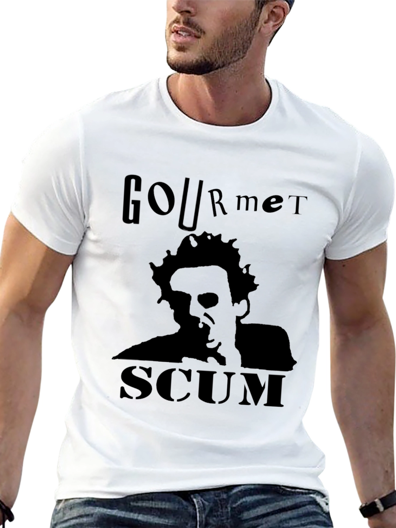 Black Gourmet Scum Black Graphic T-Shirt view 13