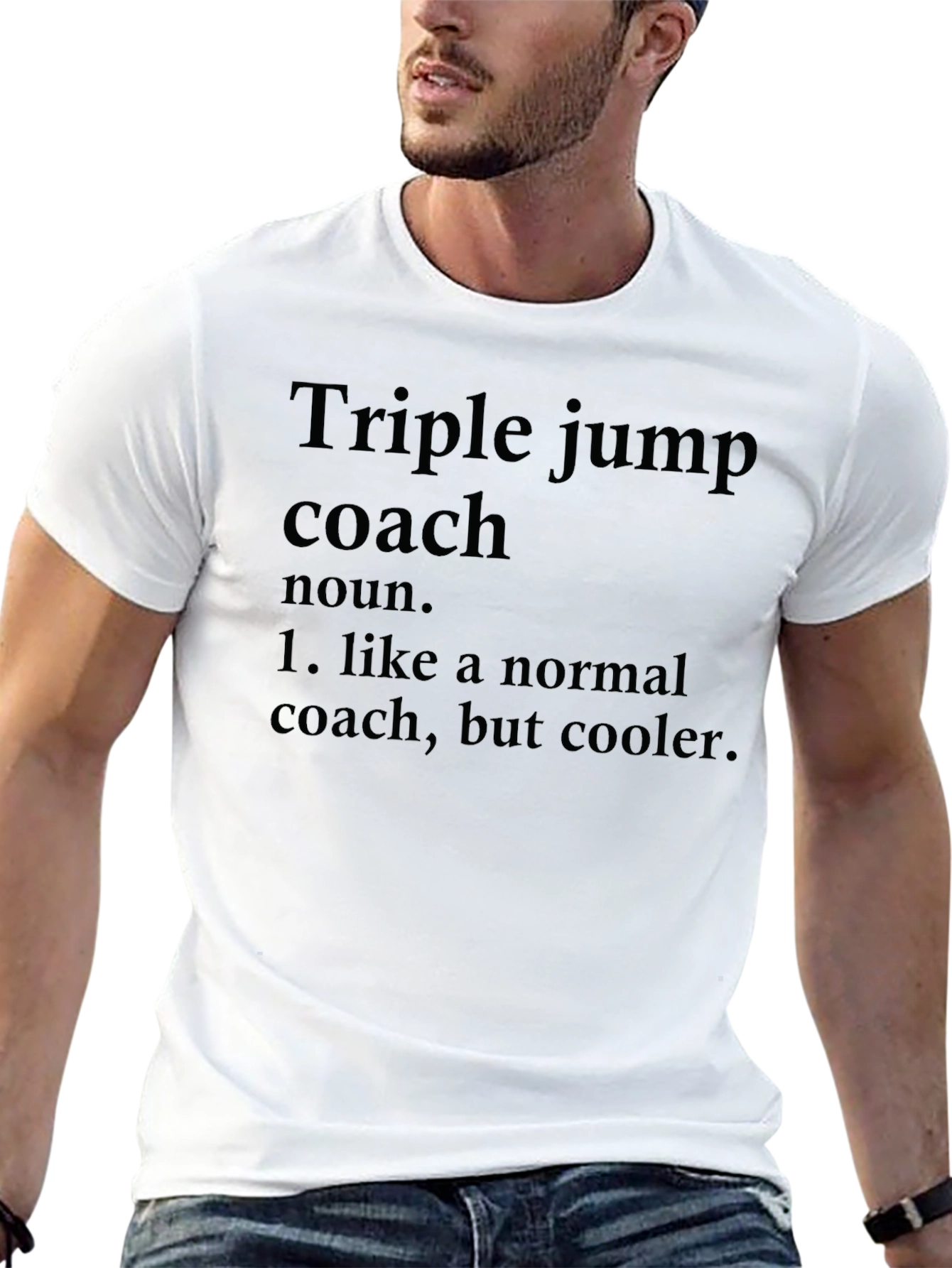 Black Triple Jump Coach T-Shirt - Cool Coach Definition Tee view 13
