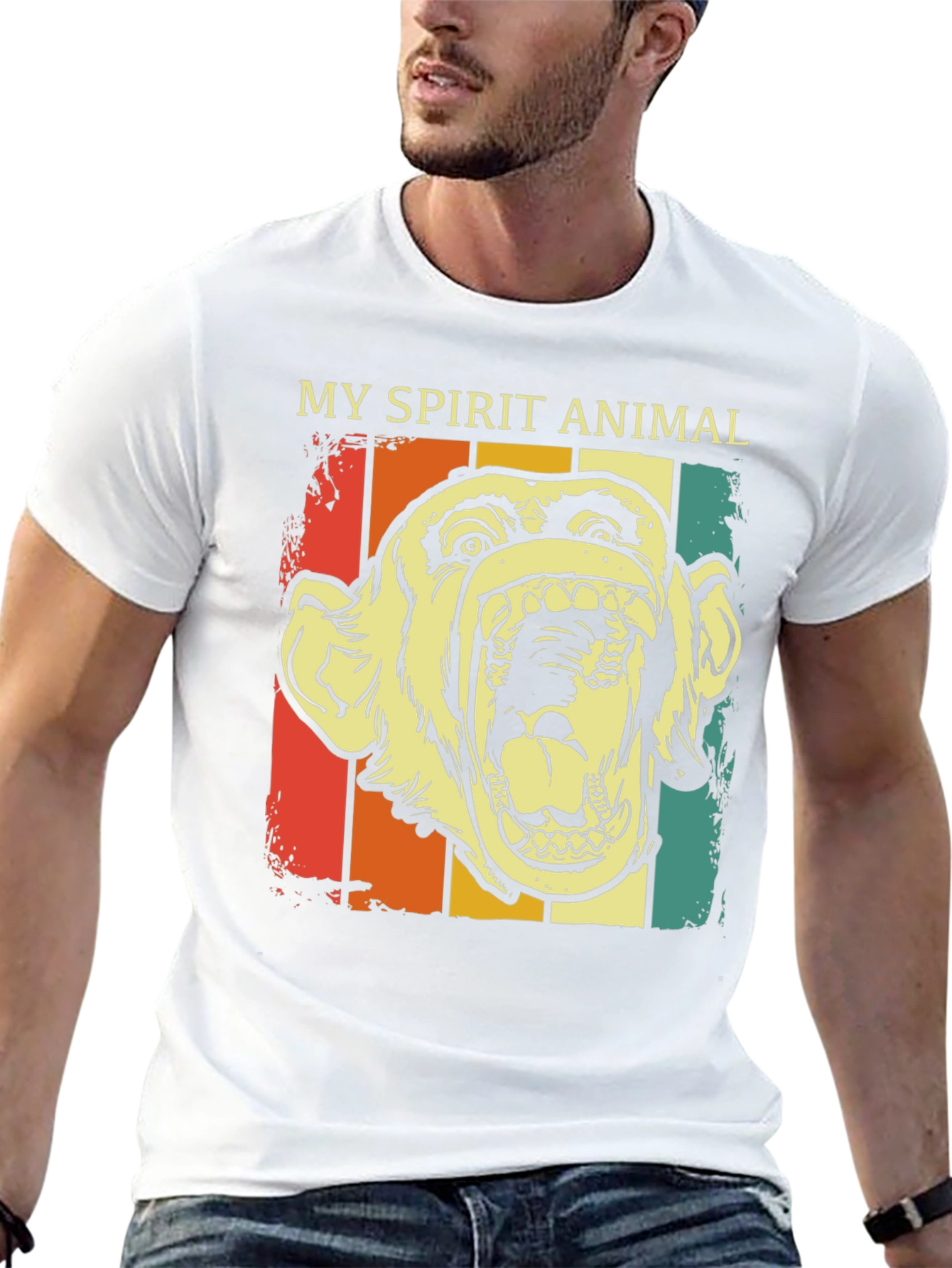 My Spirit Animal Retro Monkey Graphic T-Shirt - 13