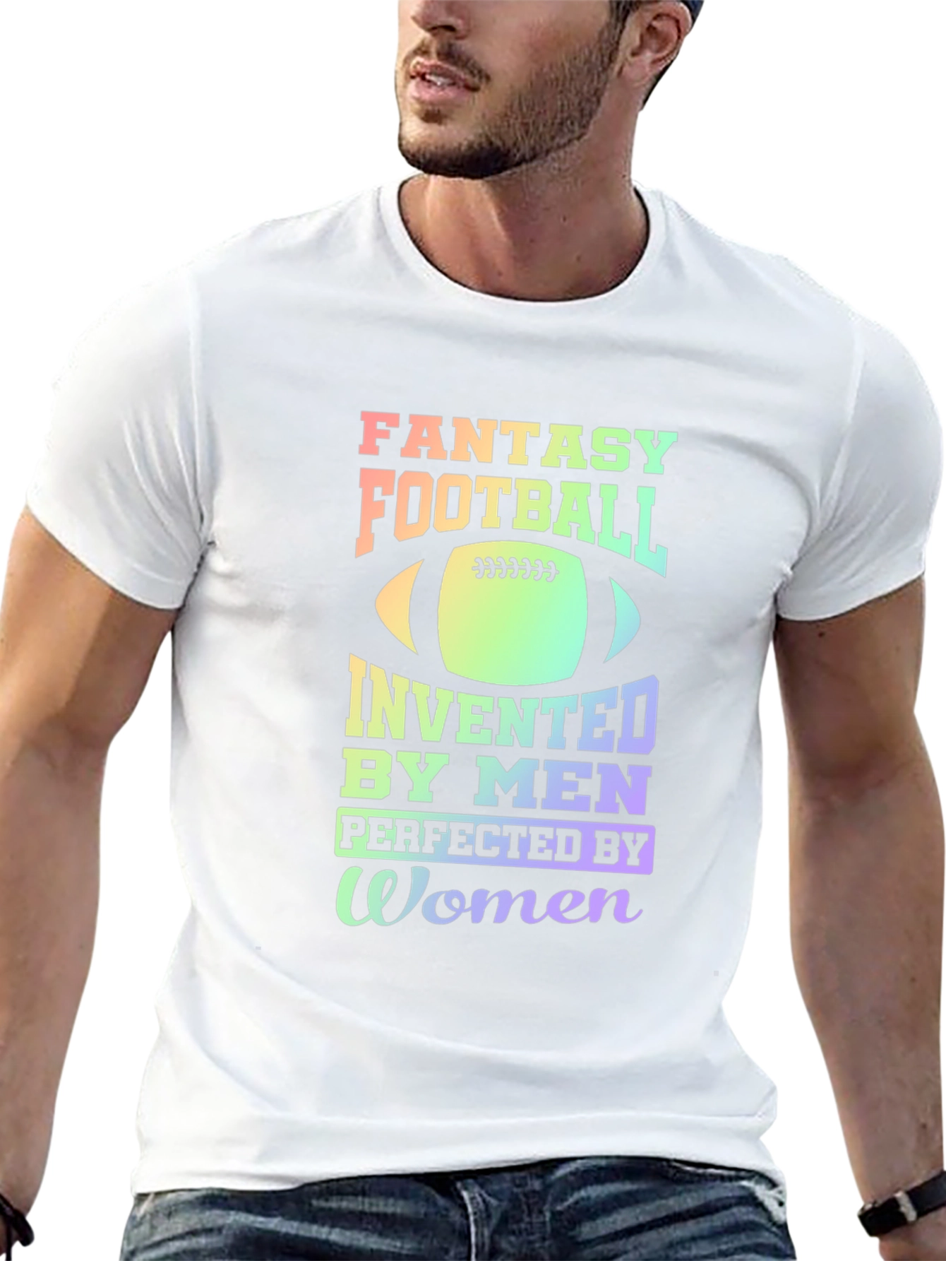 Black Fantasy Football T-Shirt: Invented by Men, Perfected by Women view 13