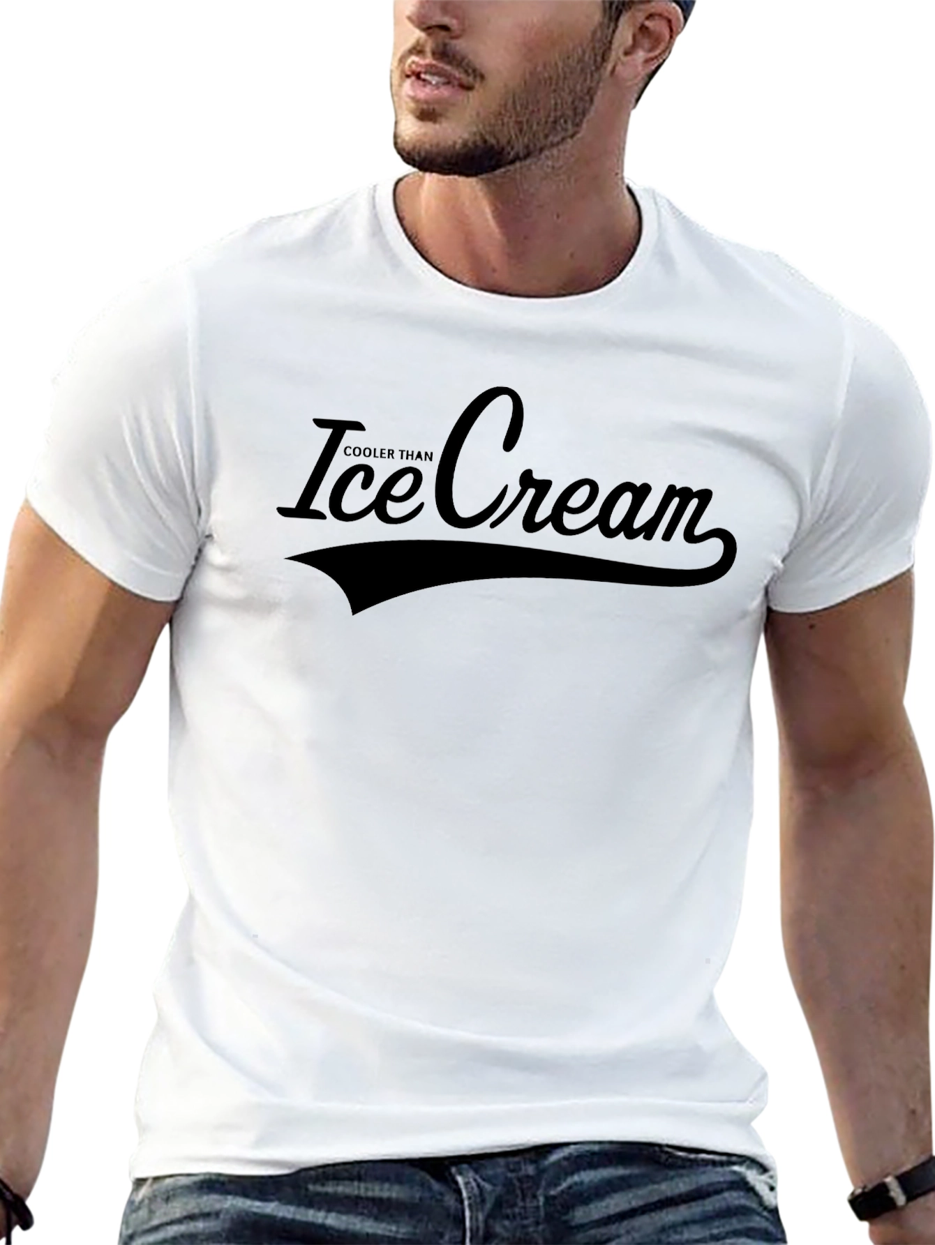 Black Cooler Than Ice Cream Black T-Shirt view 13
