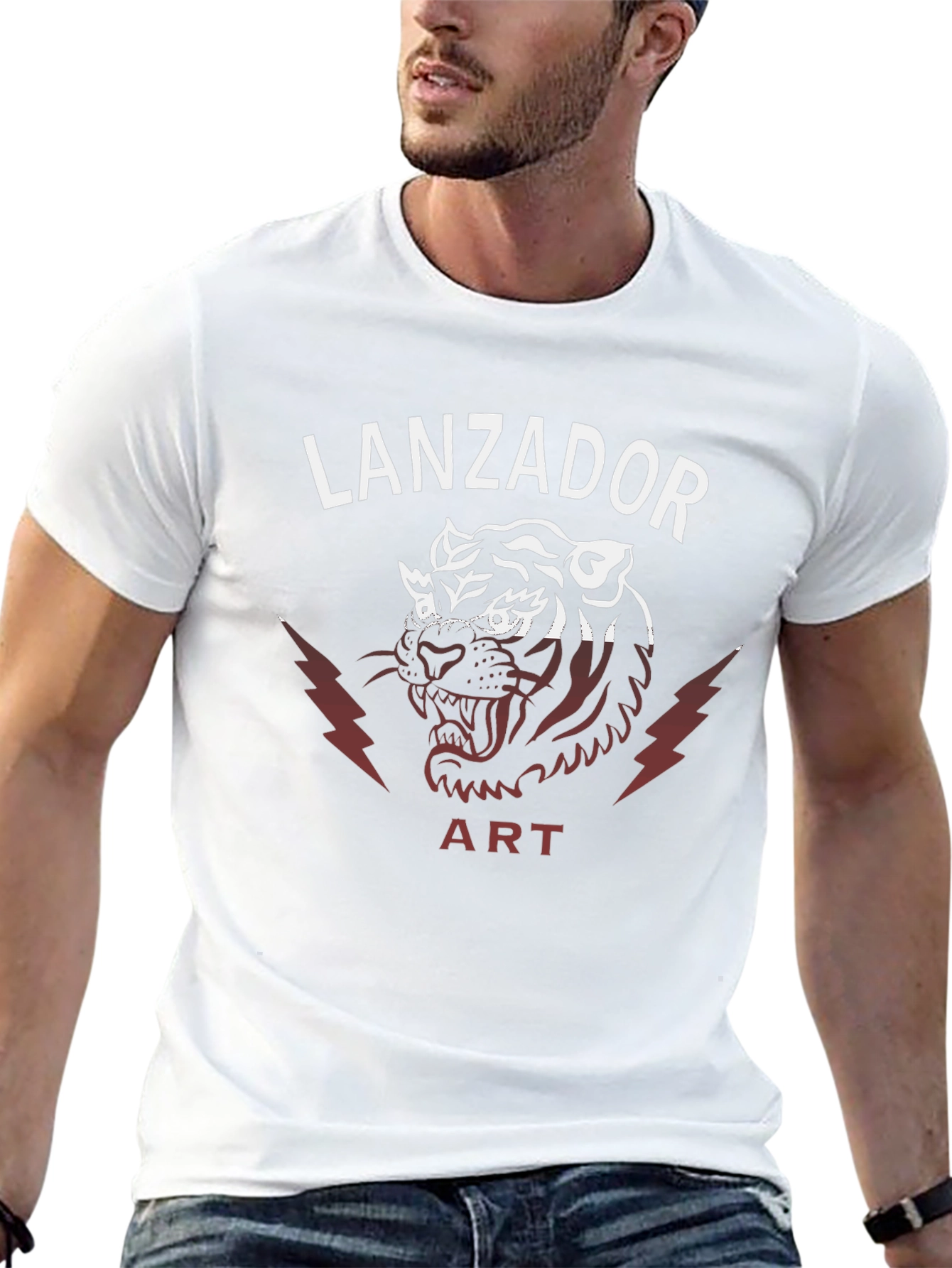 Black Lanzador Art Tiger Graphic T-Shirt view 13