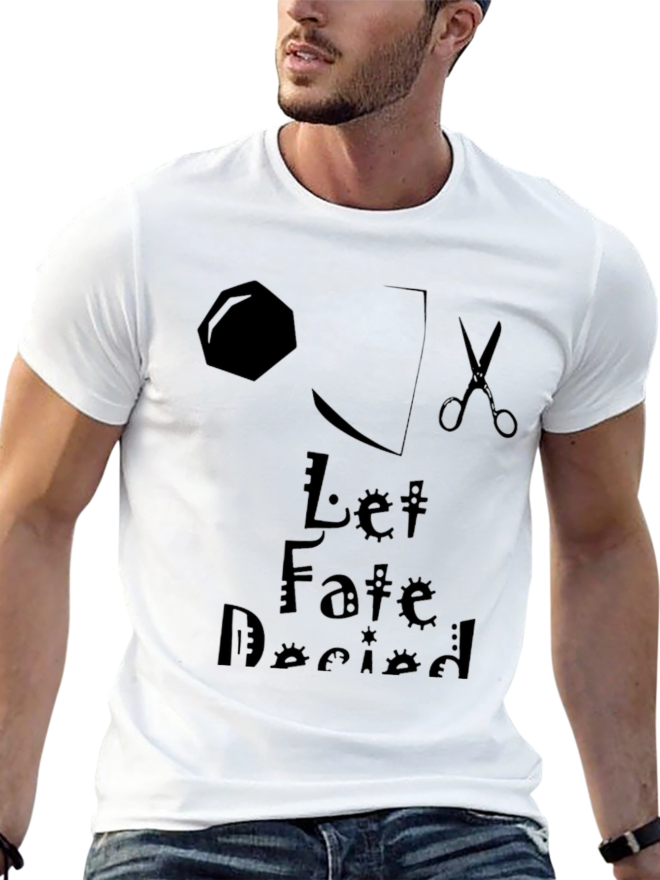 Black Let Fate Decide Graphic Tee - Black view 13