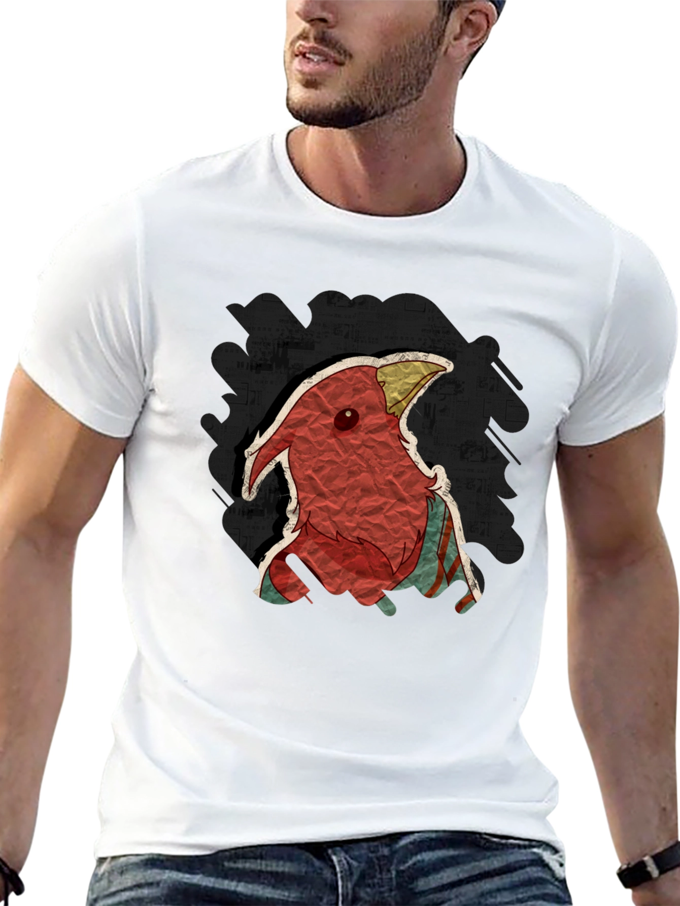 Black Unique Cardinal Graphic T-Shirt - Soft Black Tee view 13