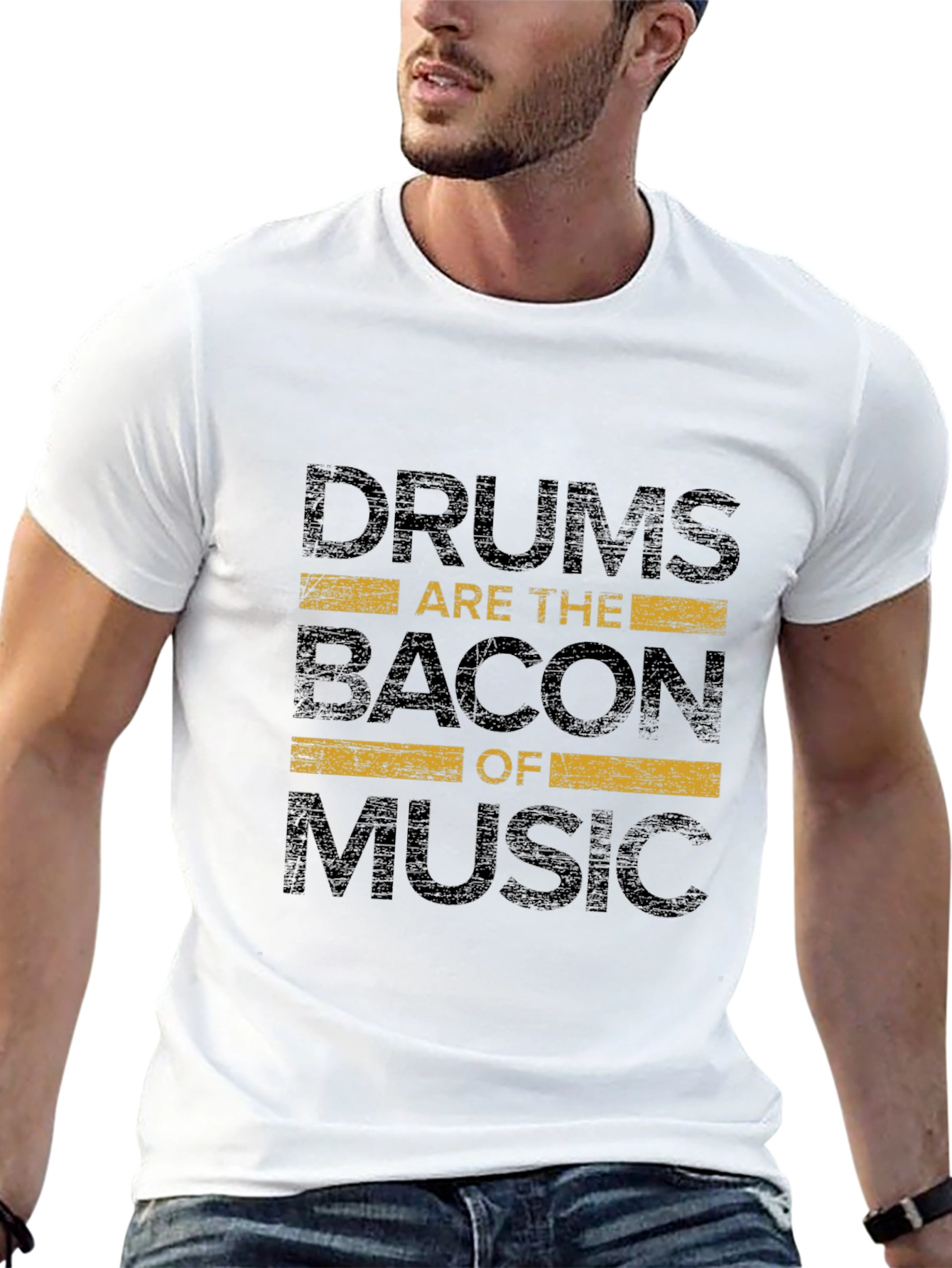 Black Drums Are The Bacon of Music - Graphic T-Shirt view 13