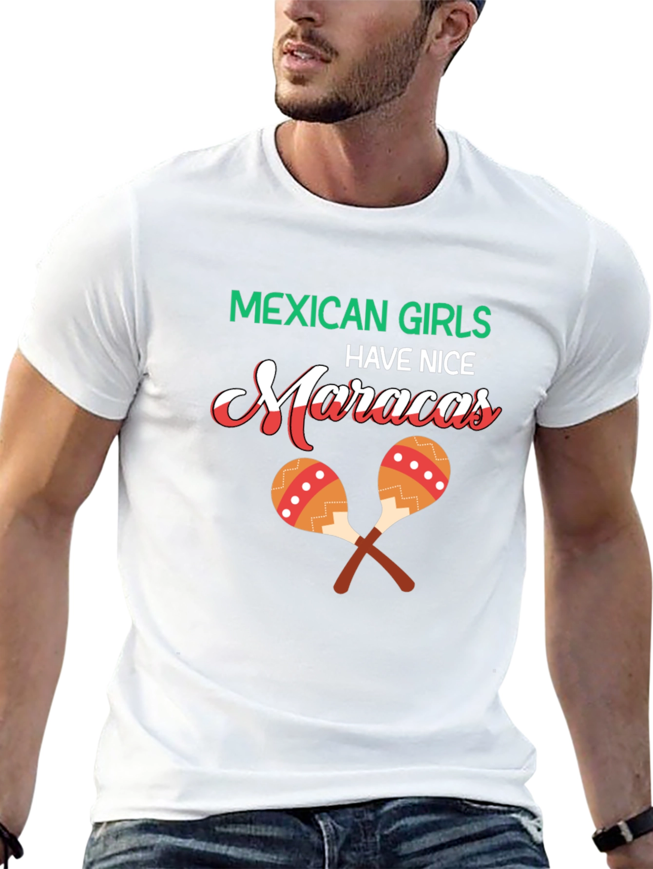 Black Mexican Girls Nice Maracas Graphic T-Shirt view 13