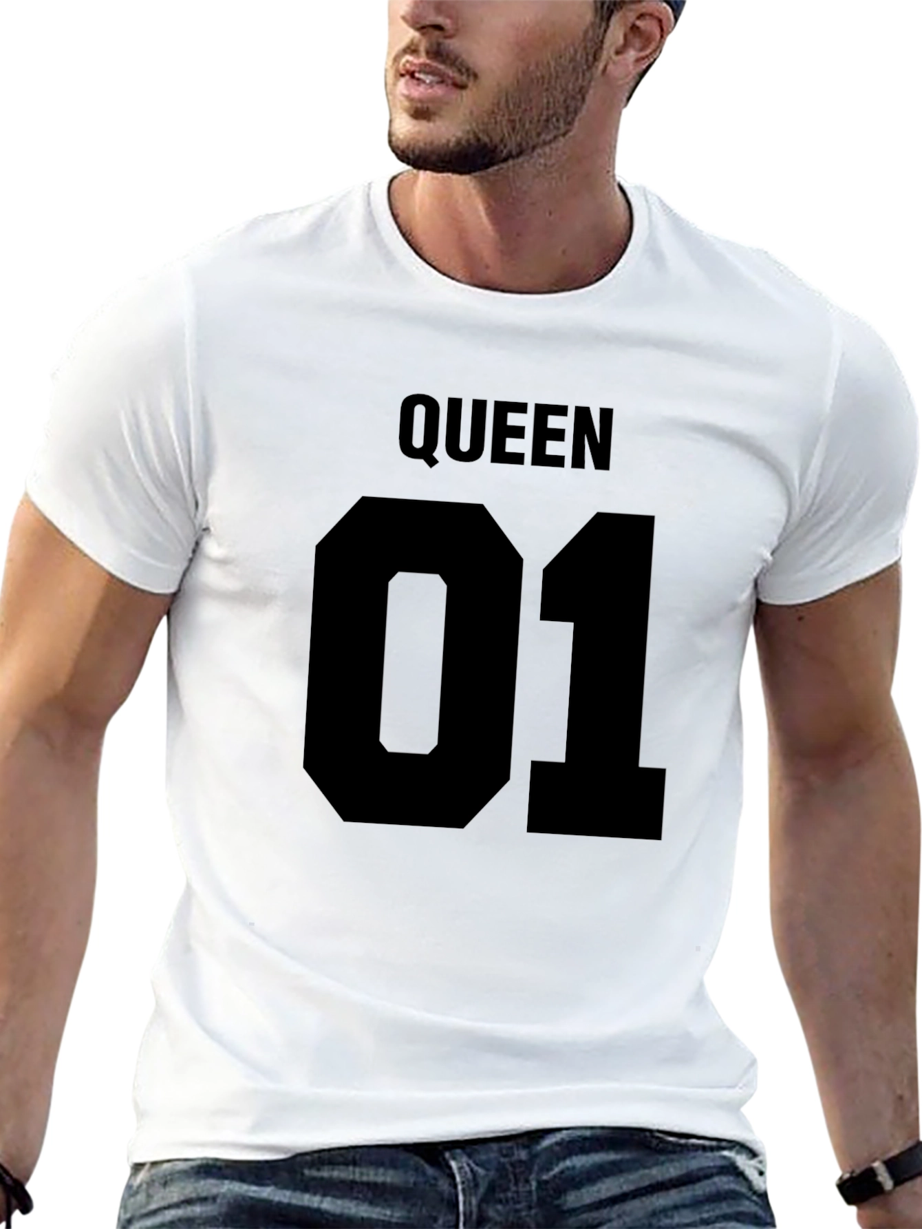 Black Queen 01 T-Shirt - Black, Crew Neck, Short Sleeve view 13